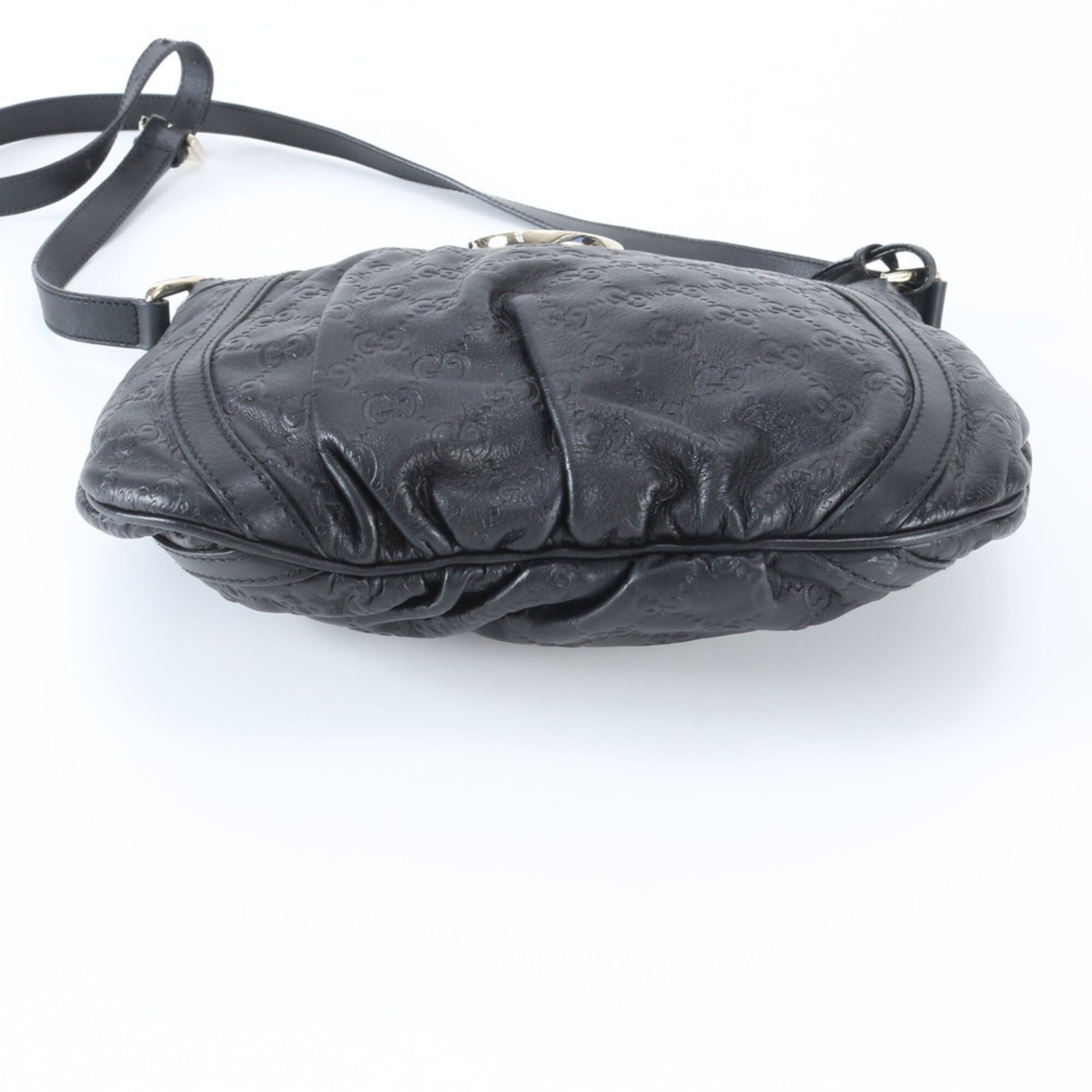 Gucci Abbey Black Leather Shoulder Bag Tote Bag (Pre-Owned)