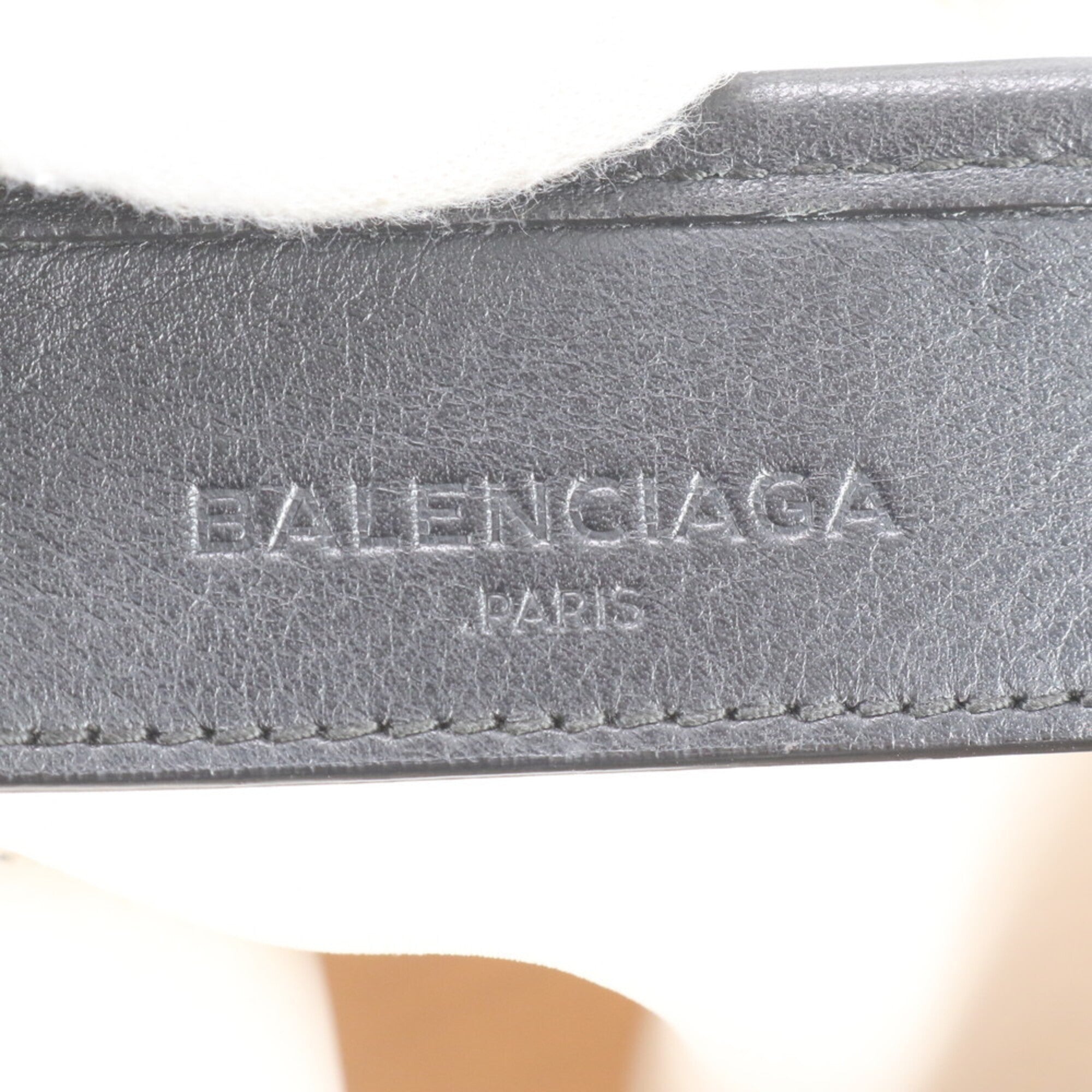 Balenciaga White Leather Canvas Handbag Pouch Tote Bag (Pre-Owned)