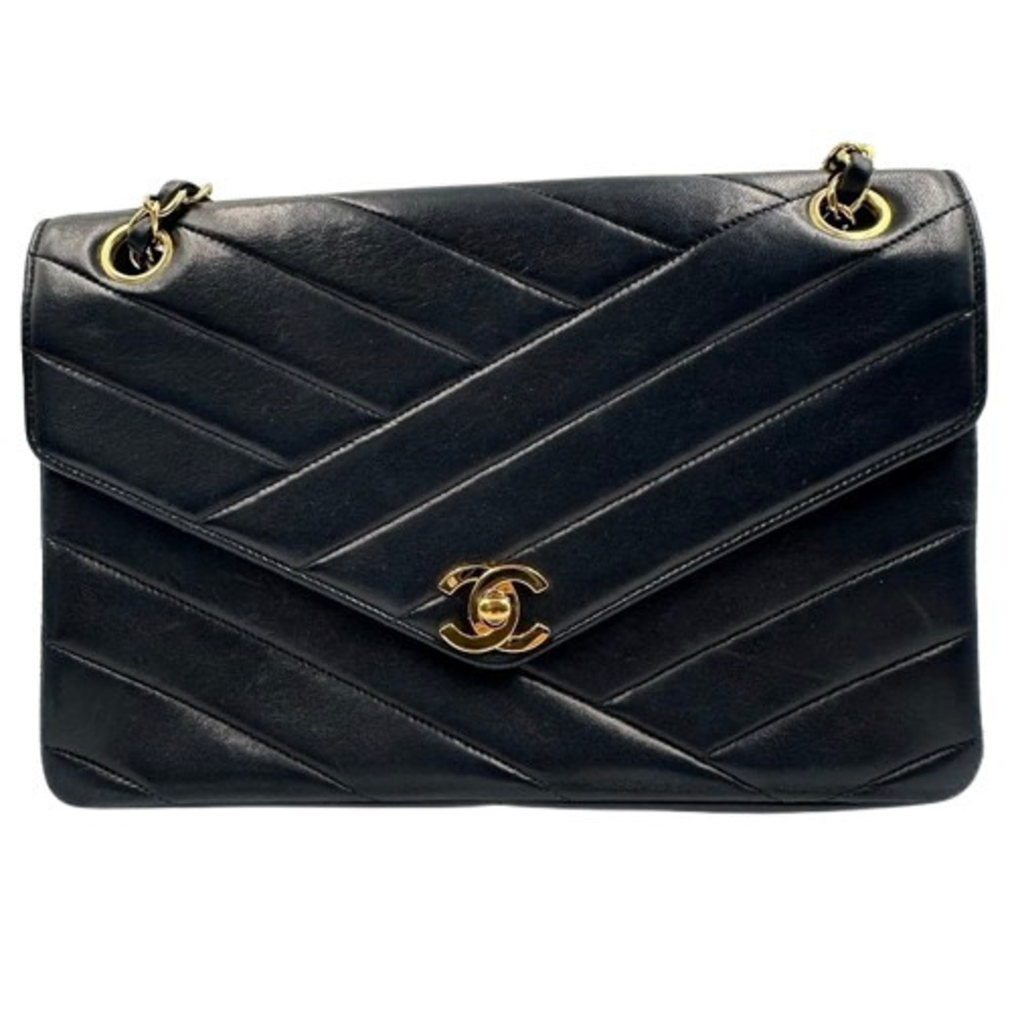 Chanel Black Leather Shoulder Bag (Pre-Owned)