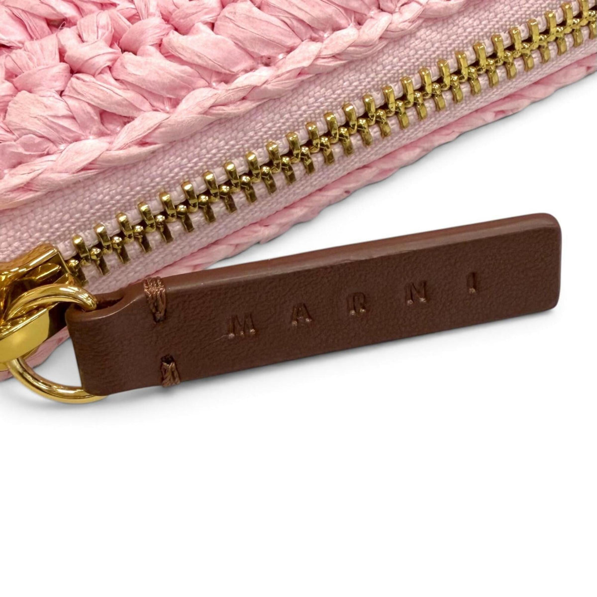 Marni Pink Raffia Leather Shoulder Bag (Pre-Owned)