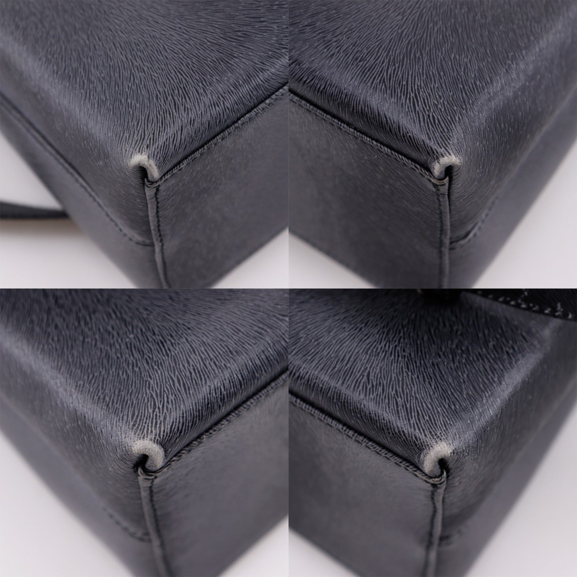 Salvatore Ferragamo Gray Leather Handbag (Pre-Owned)