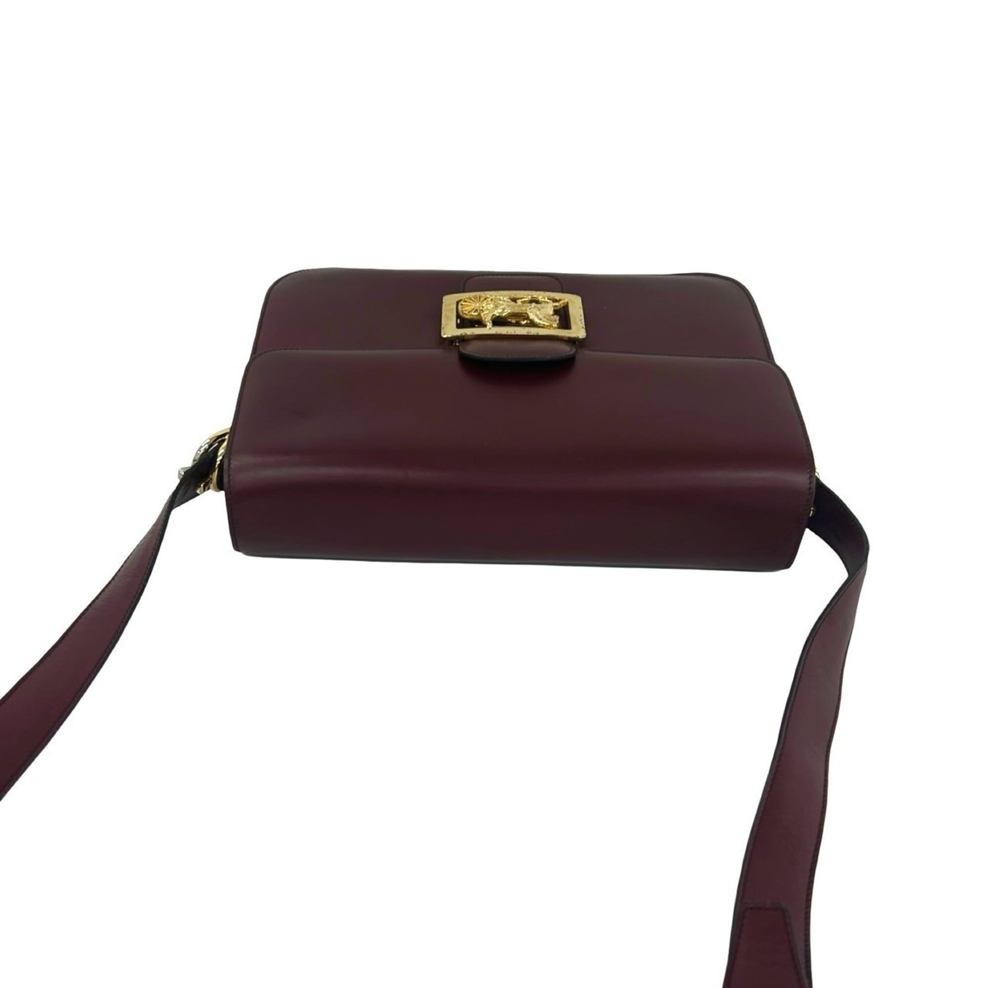 Celine Red Color Wine Leather Shoulder Bag (Pre-Owned)