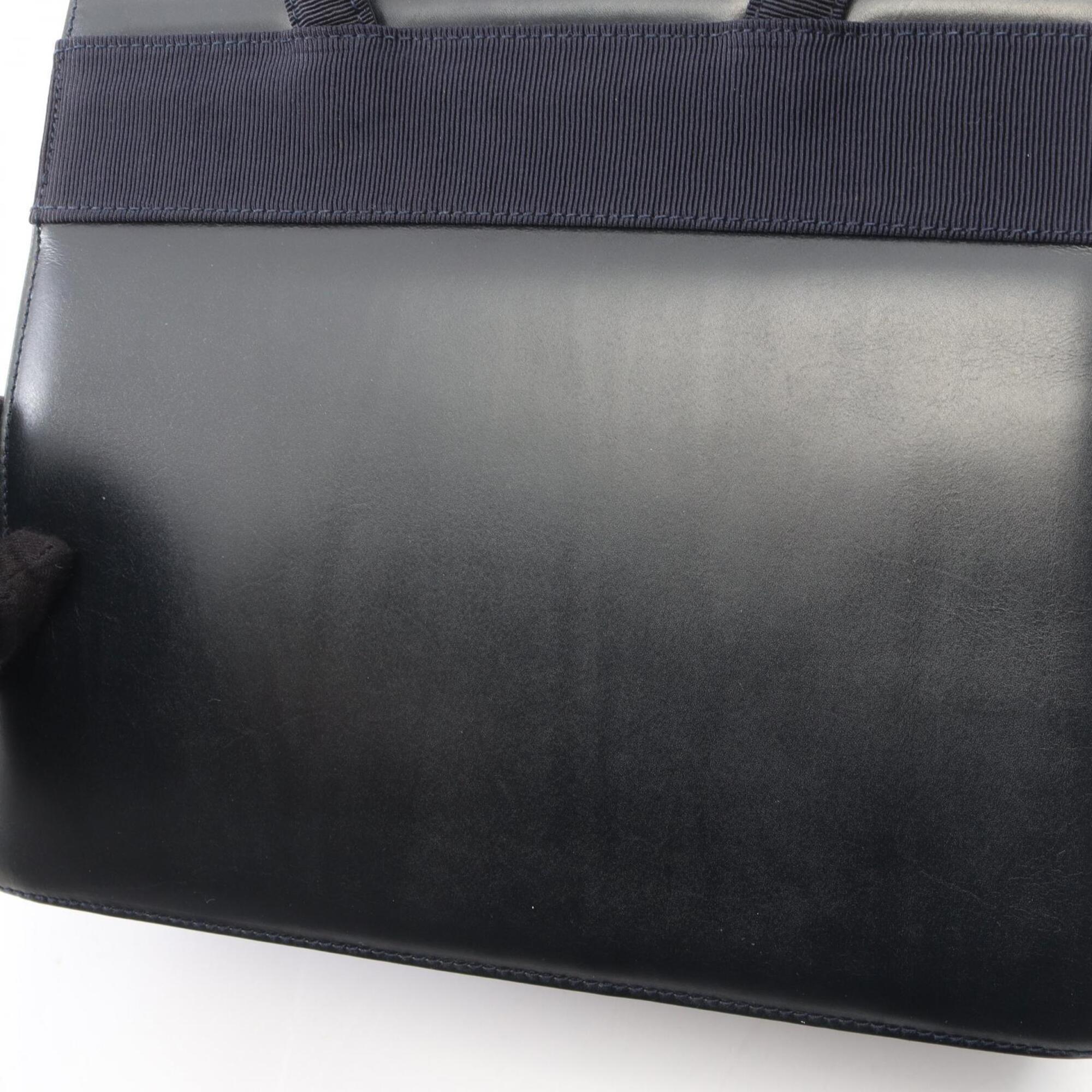 Salvatore Ferragamo Navy Leather Handbag (Pre-Owned)