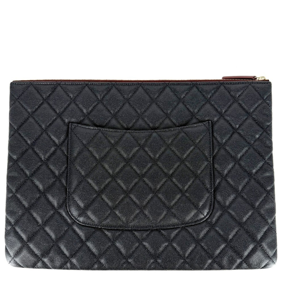 Chanel Black Grained Calfskin Clutch Bag (Pre-Owned)