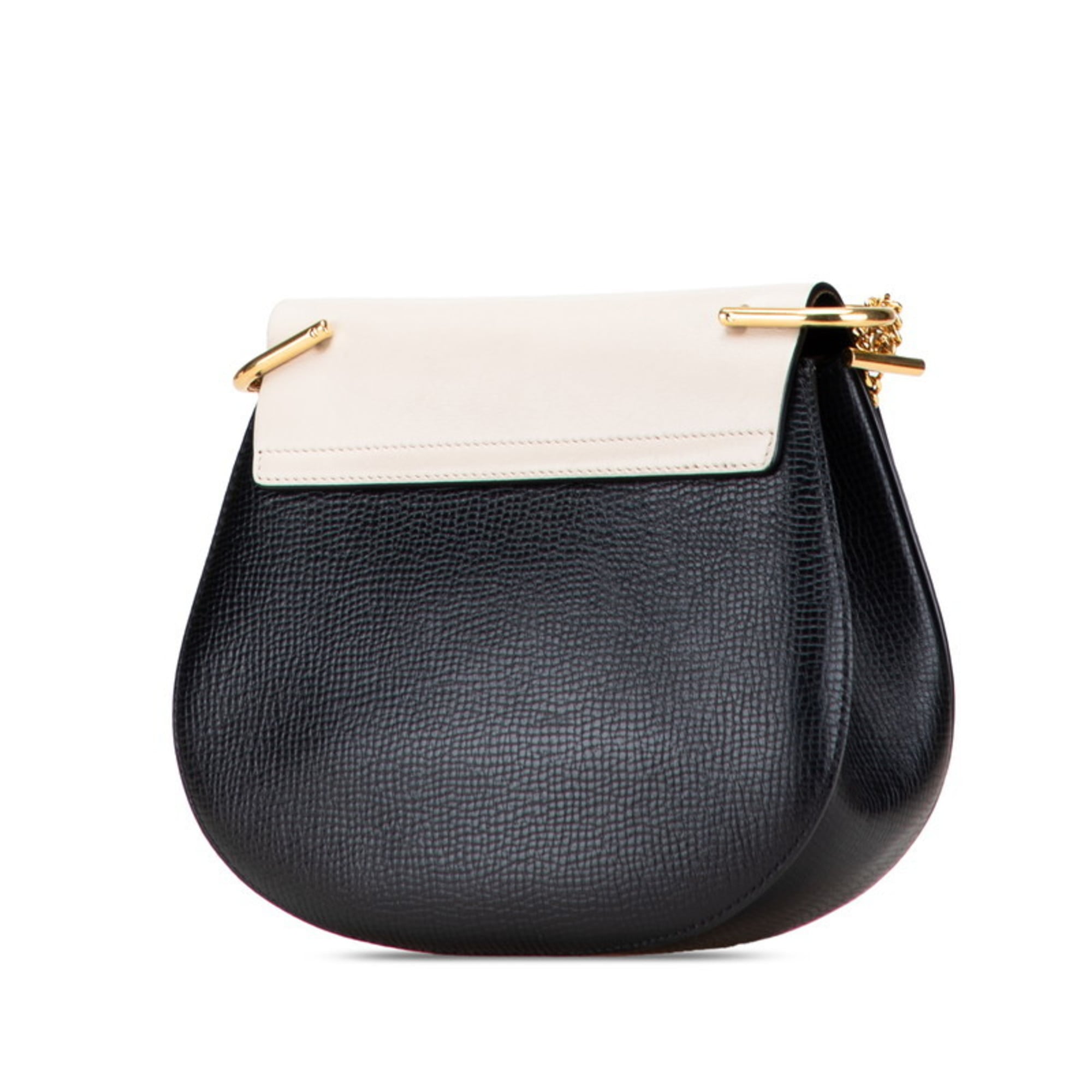 Chloé Beige Black Leather Shoulder Bag (Pre-Owned)