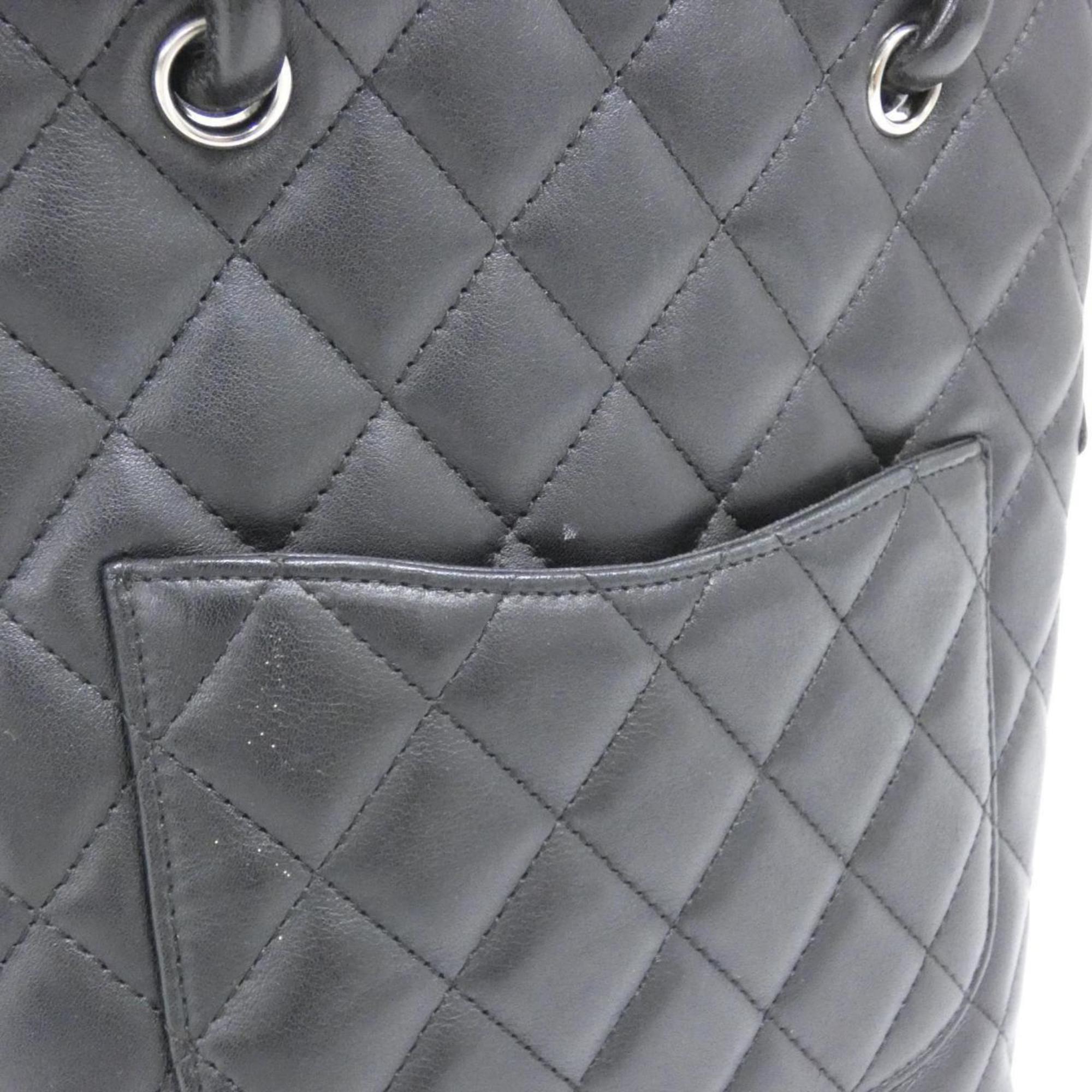 Chanel Black Leather Handbag (Pre-Owned)