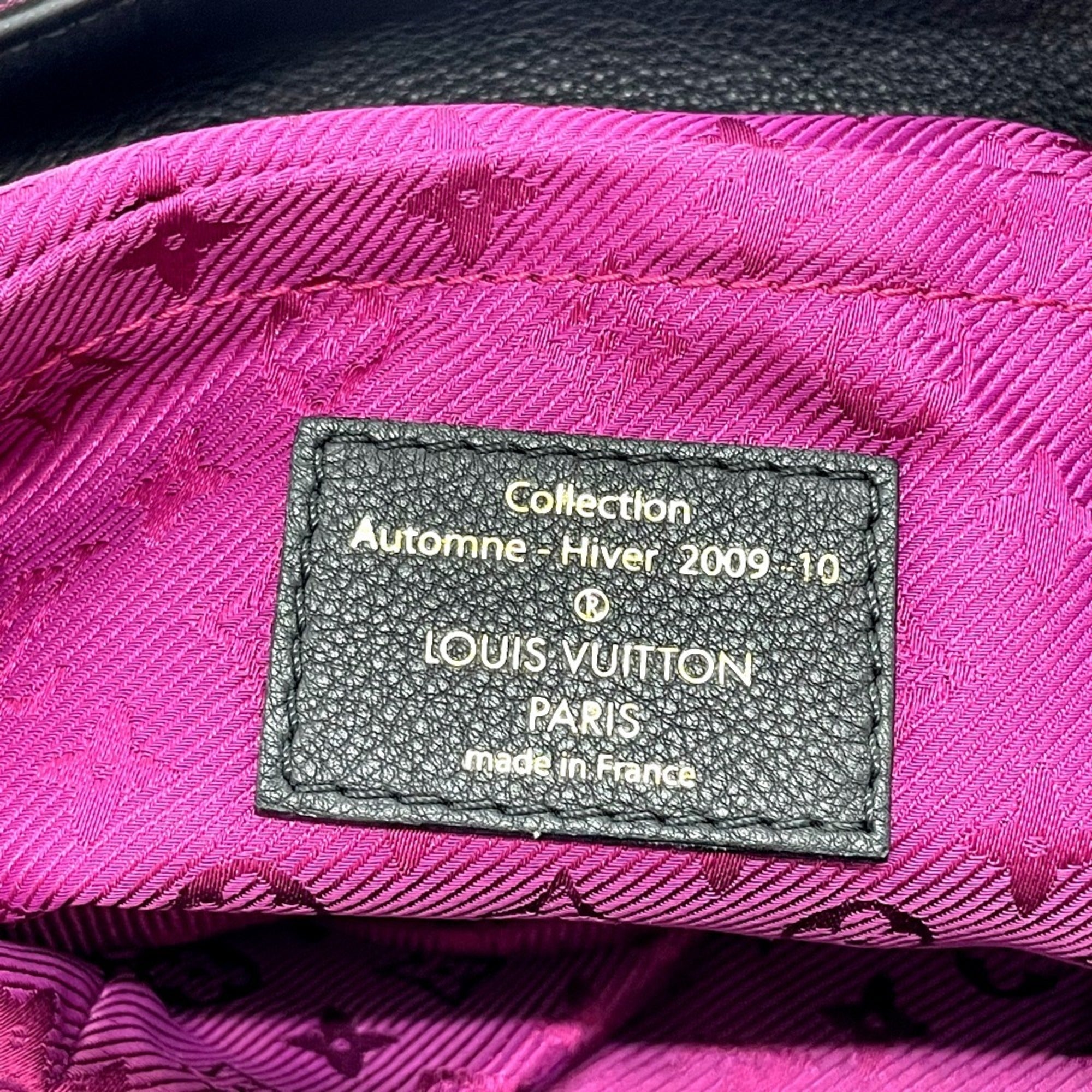 Louis Vuitton Black Purple Canvas Leather Handbag Tote Bag (Pre-Owned)
