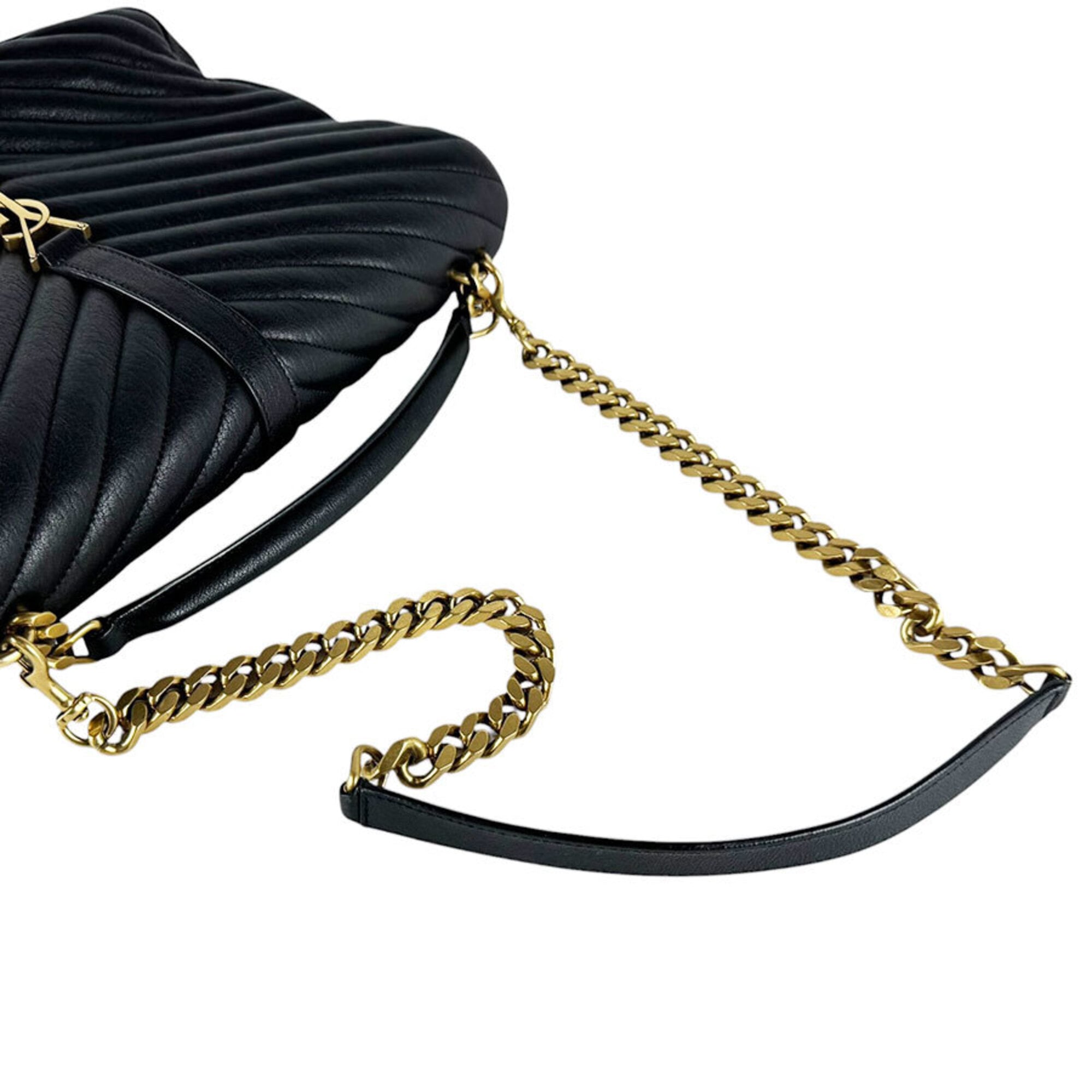 Saint Laurent Black Leather Handbag Shoulder Bag (Pre-Owned)