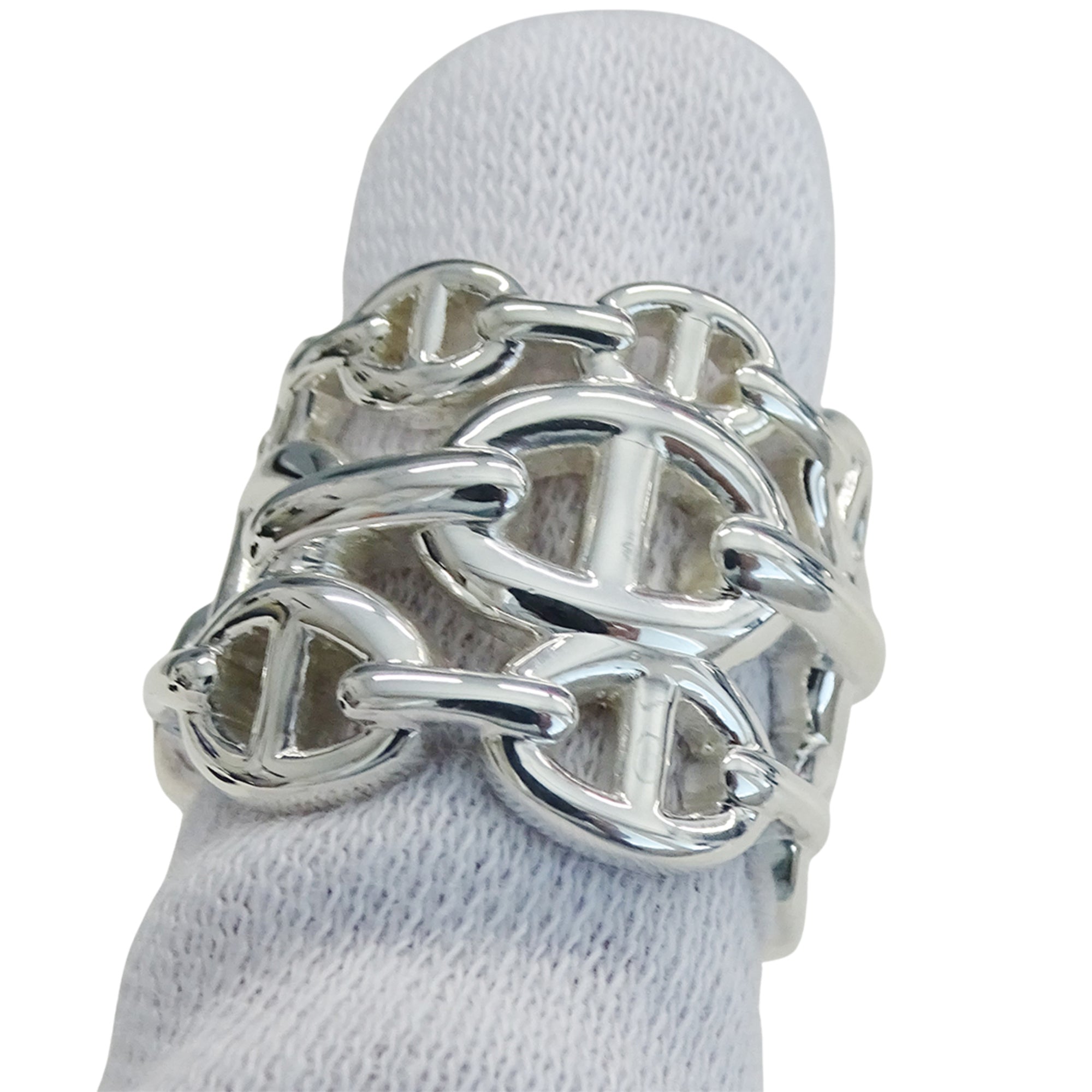 Hermes Silver Silver 925 Band Ring (Pre-Owned)
