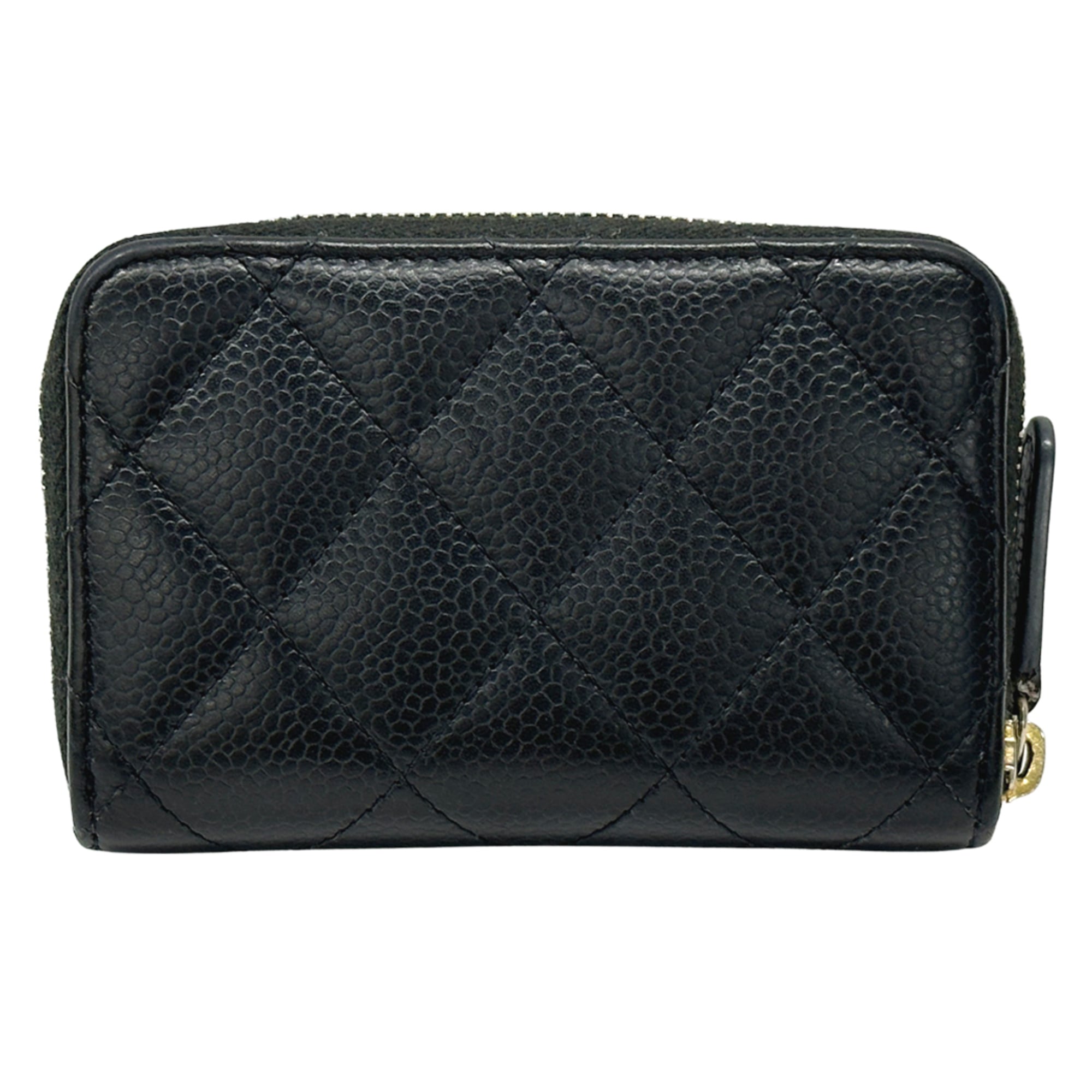 Chanel Black Grained Calfskin Coin Purse/Coin Case (Pre-Owned)