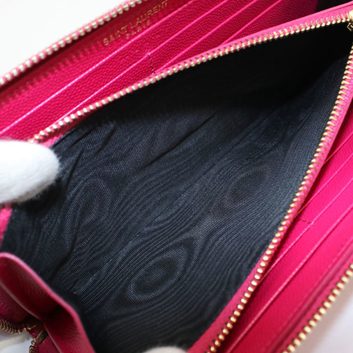 Saint Laurent Pink Leather Long Wallet (Bi-Fold) (Pre-Owned)
