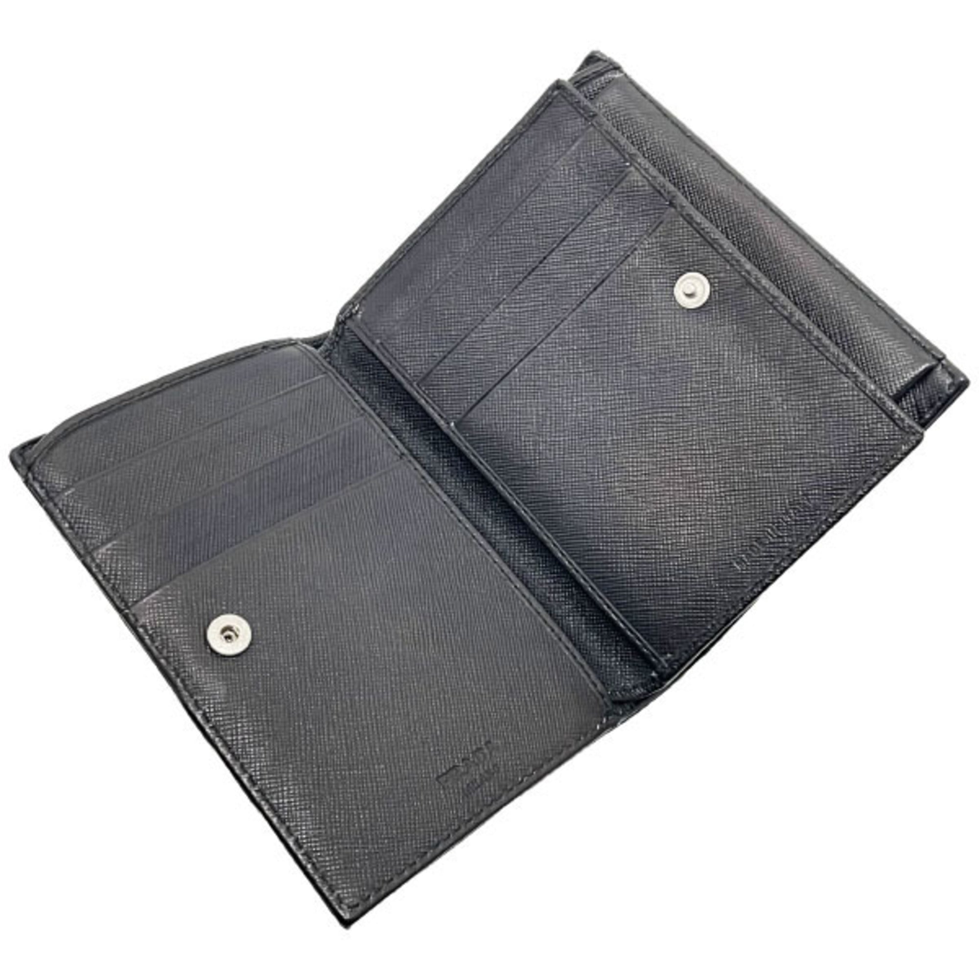 Prada Saffiano Black Nero Nylon Saffiano Wallet (Bi-Fold) (Pre-Owned)