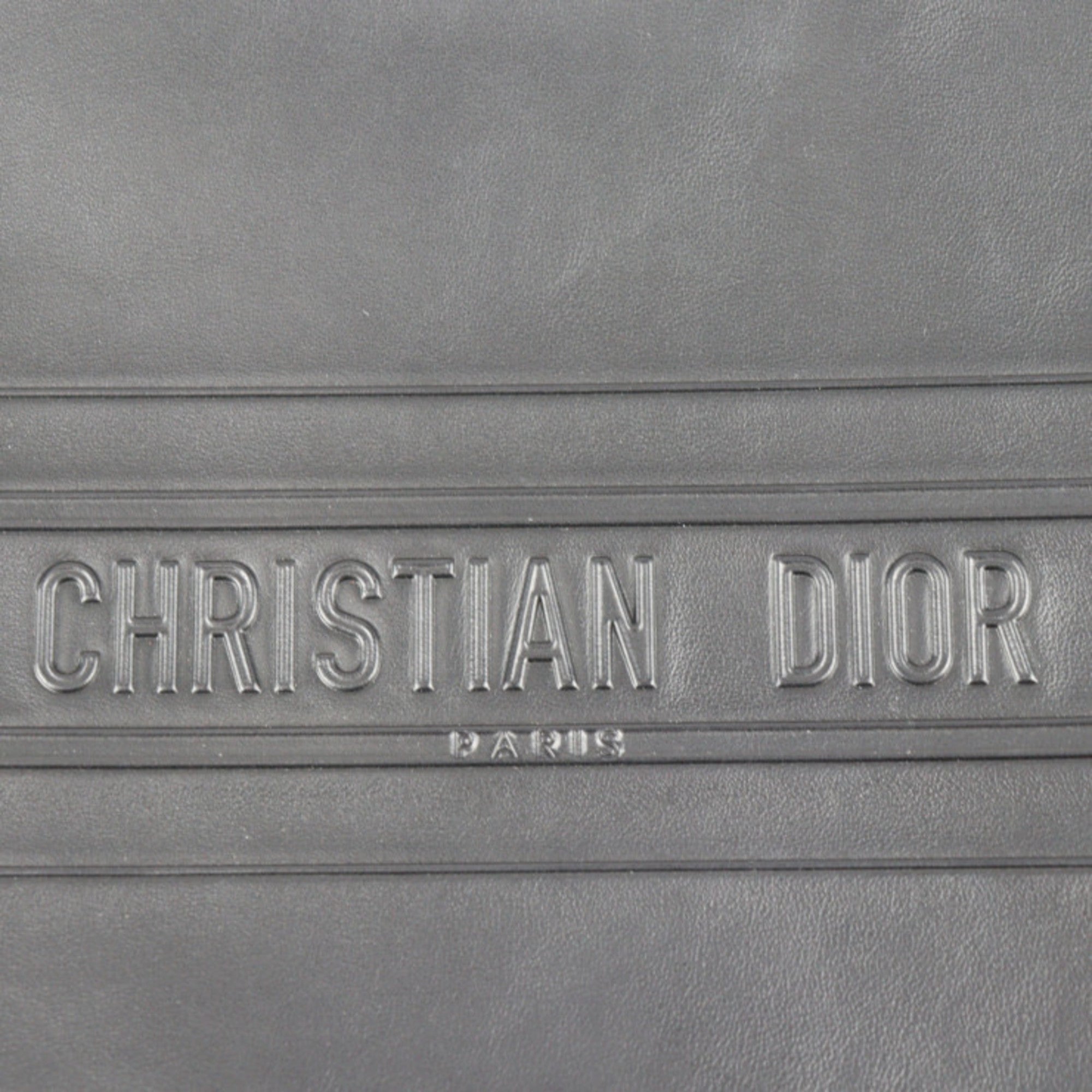 Christian Dior Black Leather Clutch Bag Handbag (Pre-Owned)