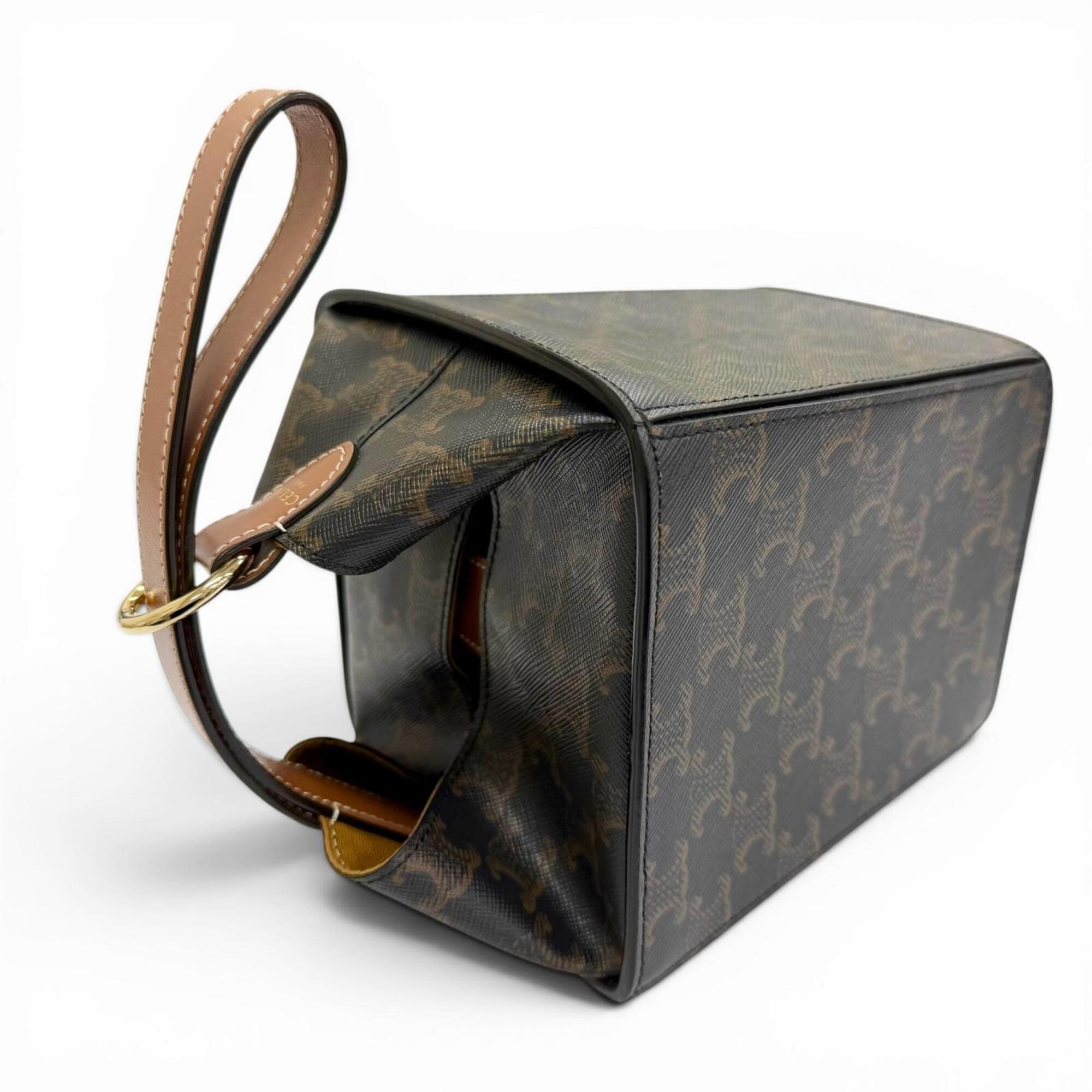 Celine Brown Canvas Handbag (Pre-Owned)