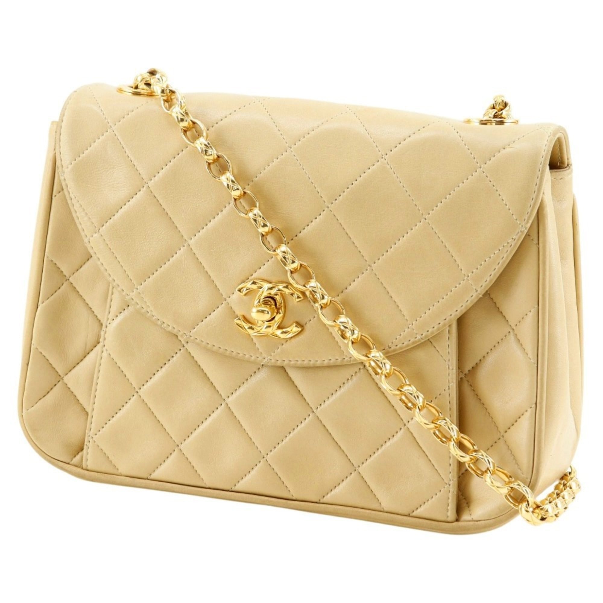Chanel Beige Leather Shoulder Bag (Pre-Owned)