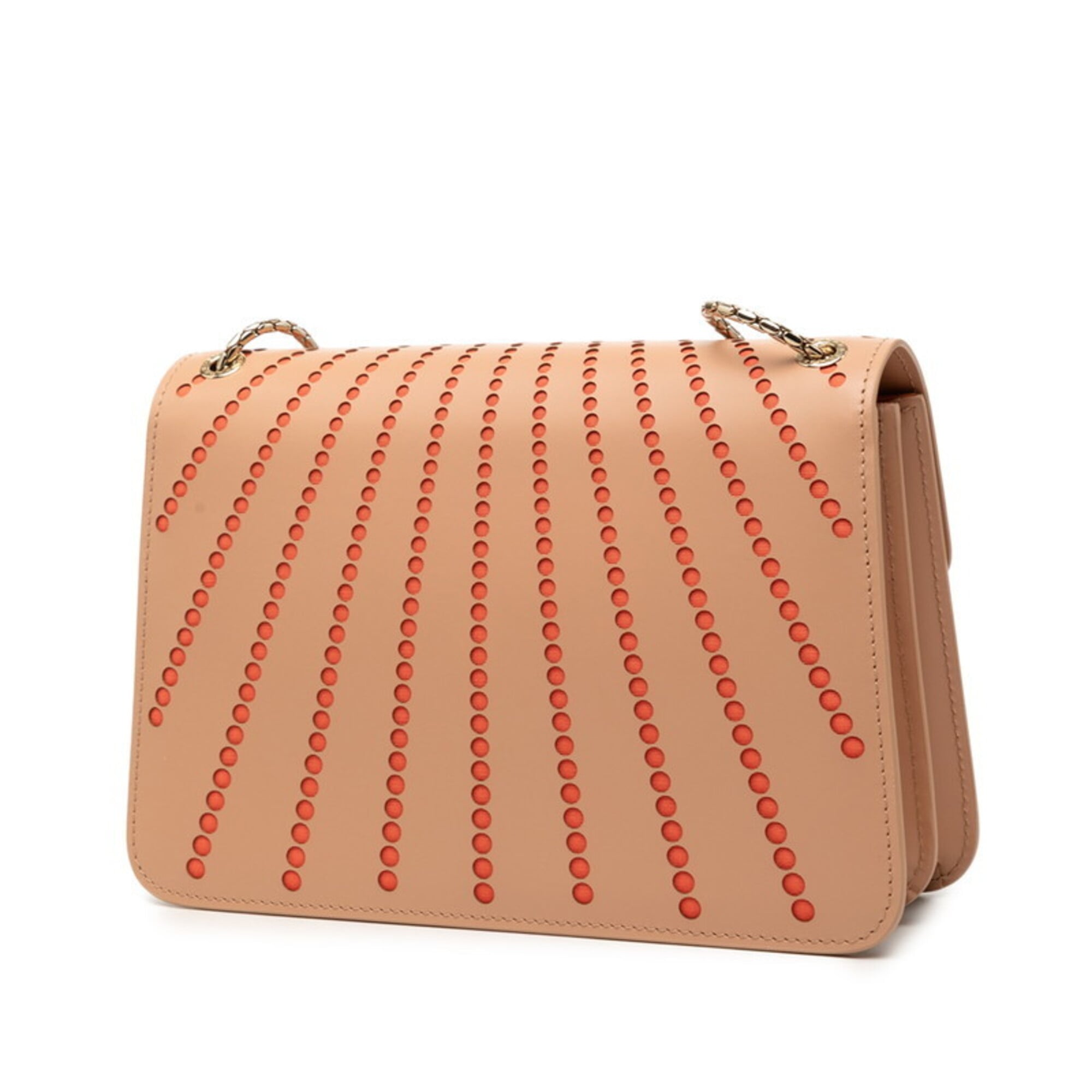 Bvlgari Beige Orange Leather Shoulder Bag (Pre-Owned)