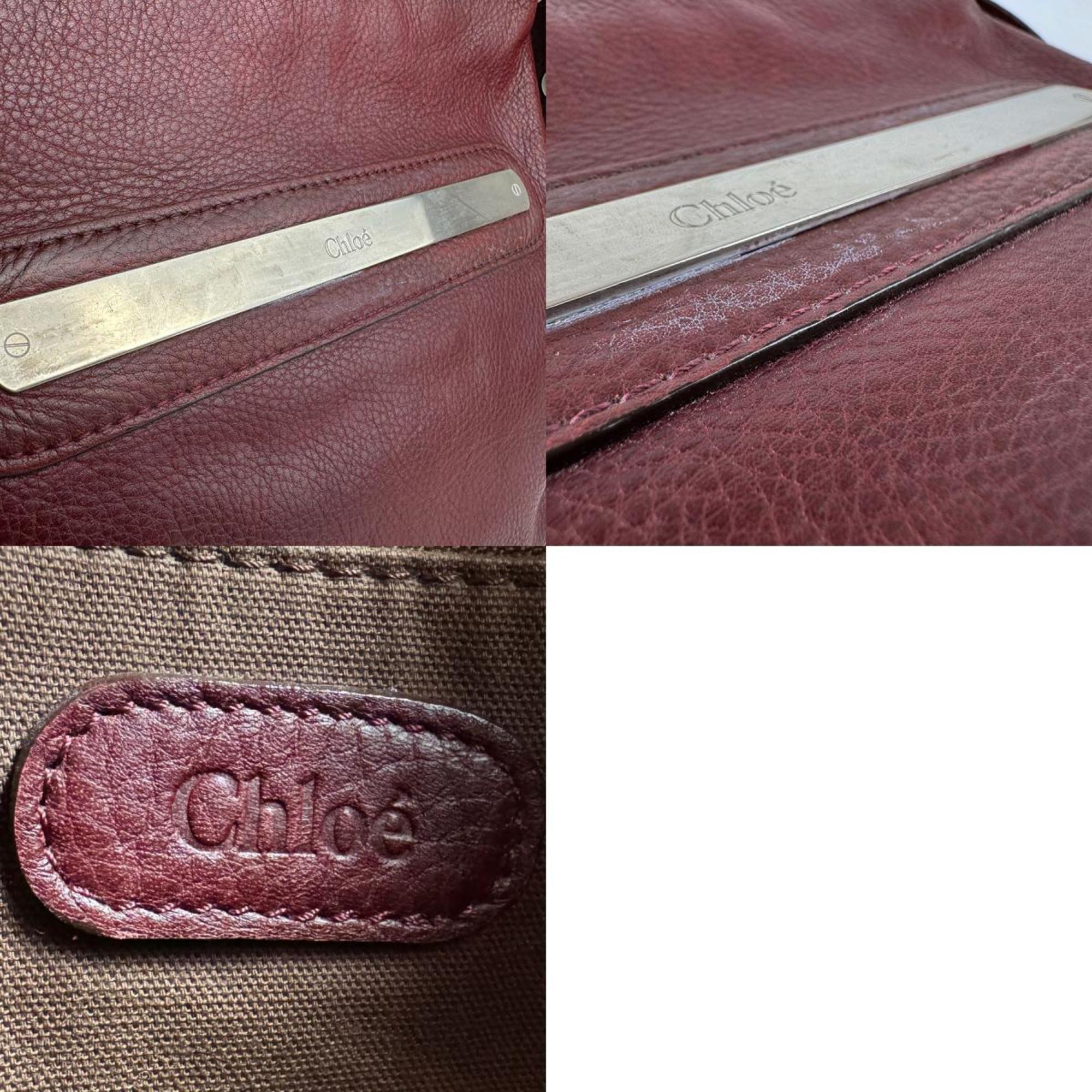 Chloé Burgundy Leather Shoulder Bag (Pre-Owned)
