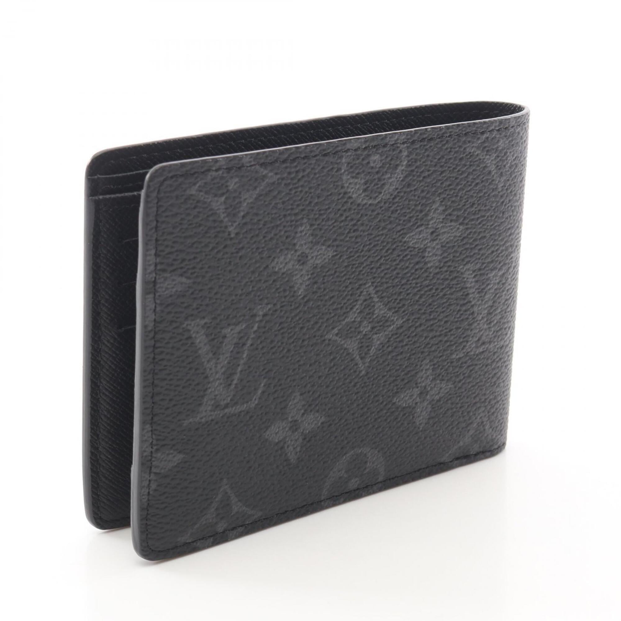 Louis Vuitton Black Leather Pvc Wallet (Bi-Fold) (Pre-Owned)