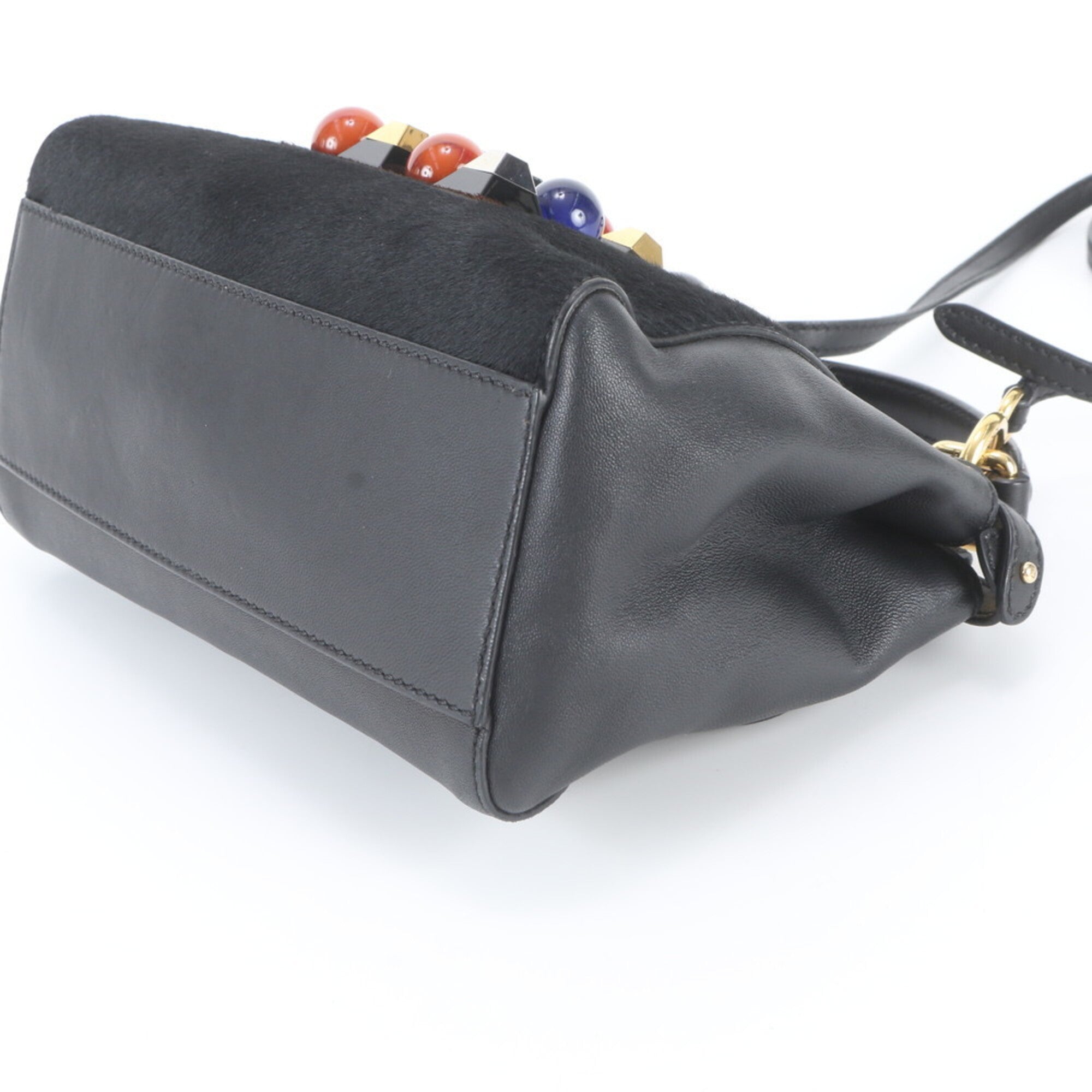 Fendi Black Leather Handbag Shoulder Bag (Pre-Owned)