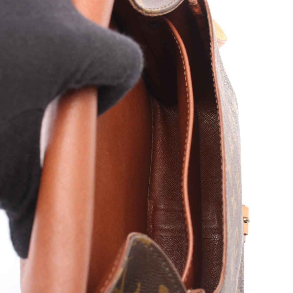 Louis Vuitton Brown Coated Canvas Leather Handbag Shoulder Bag (Pre-Owned)