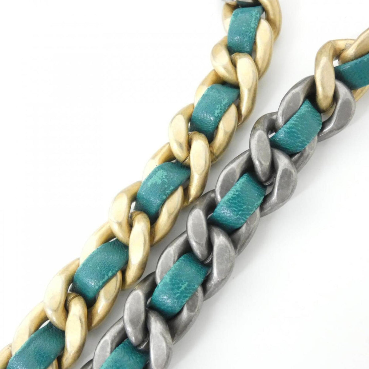 Chanel Green Wool Leather Chain/Shoulder Wallet (Pre-Owned)