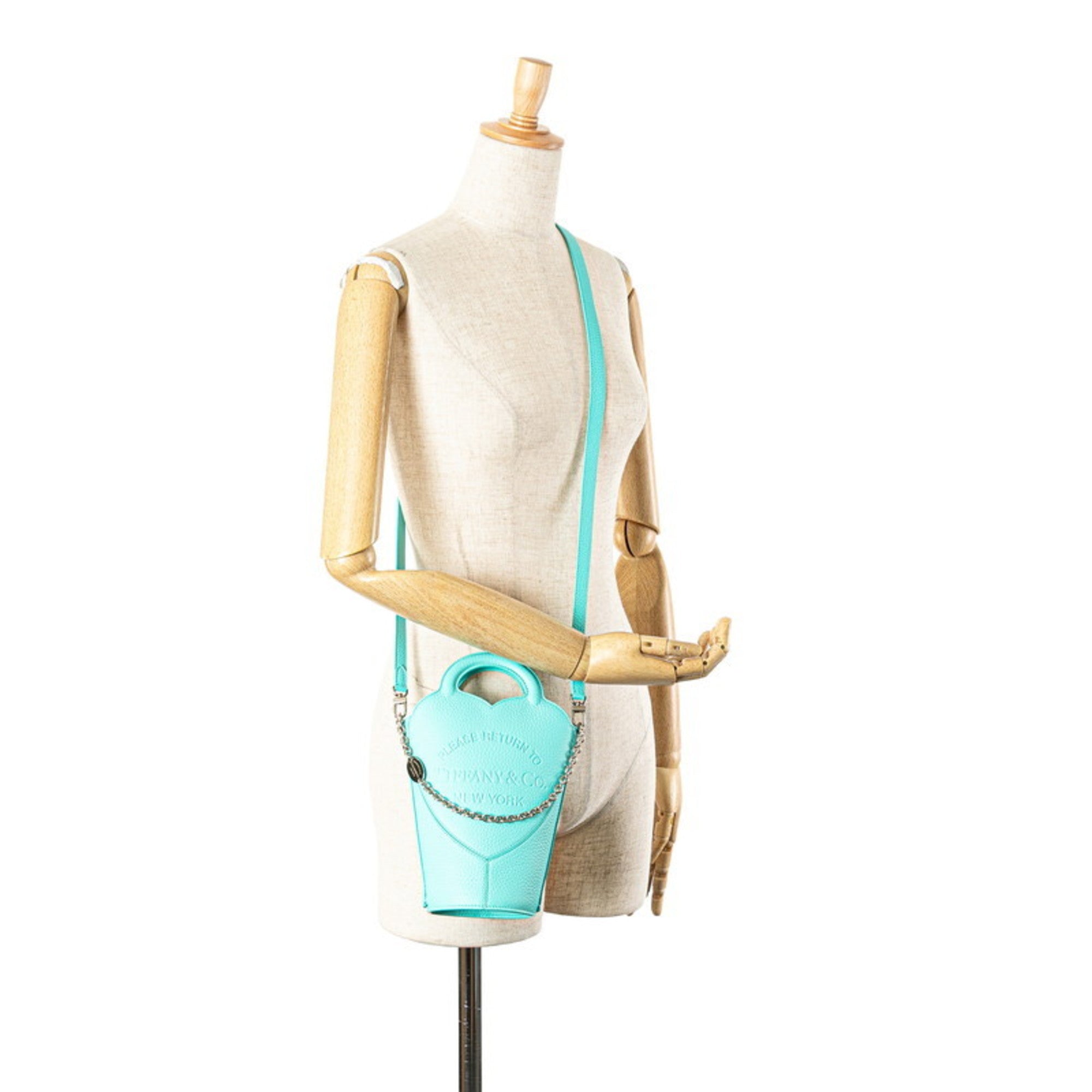 Tiffany Tiffany Blue Leather Handbag Shoulder Bag (Pre-Owned)