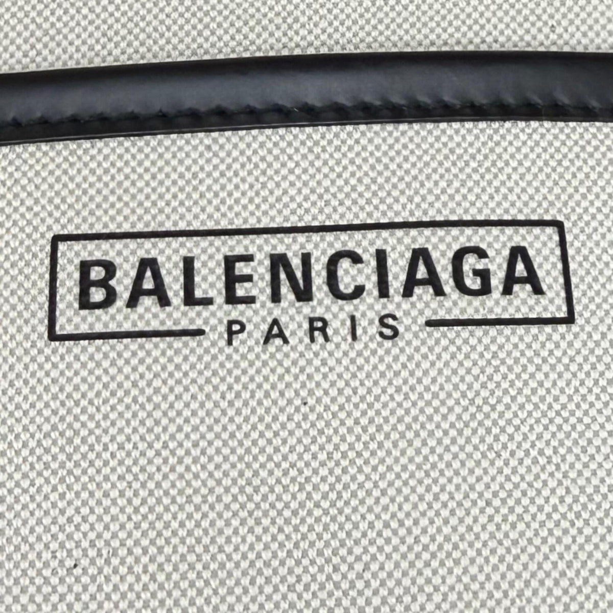 Balenciaga Black Ivory Canvas Leather Handbag (Pre-Owned)