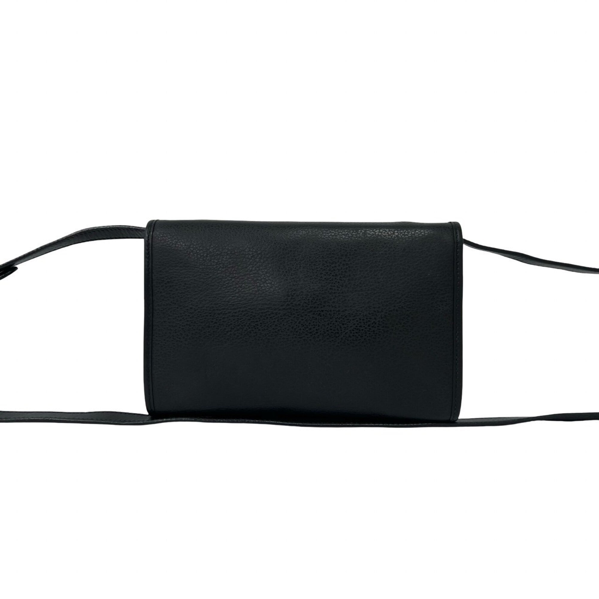 Gucci Black Leather Pochette Shoulder Bag (Pre-Owned)