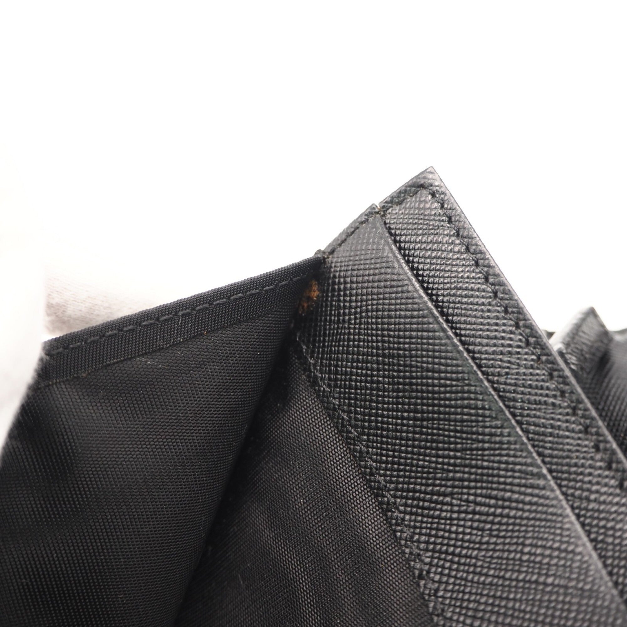 Prada Saffiano Black Nylon Saffiano Long Wallet (Bi-Fold) (Pre-Owned)
