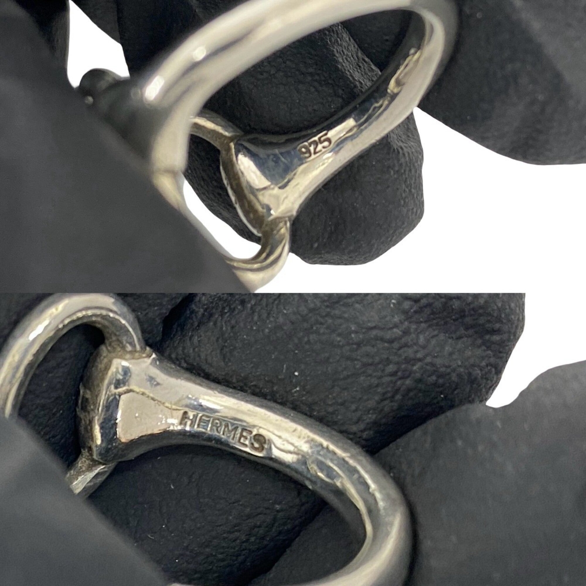 Hermes Silver Silver 925 Band Ring (Pre-Owned)