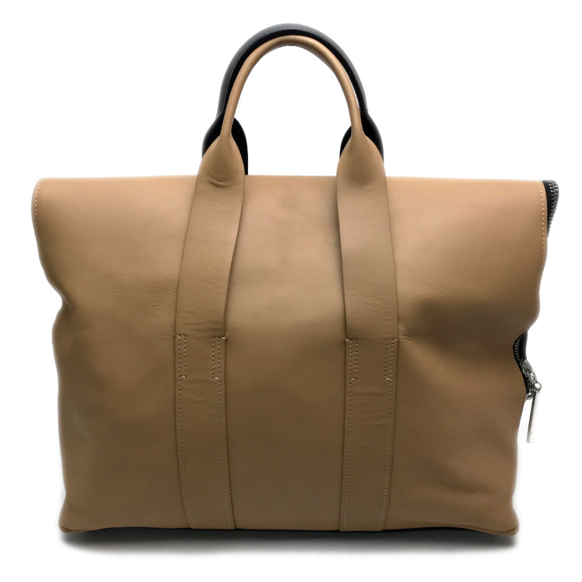 3.1 Phillip Lim Beige Black Leather Handbag Tote Bag (Pre-Owned)