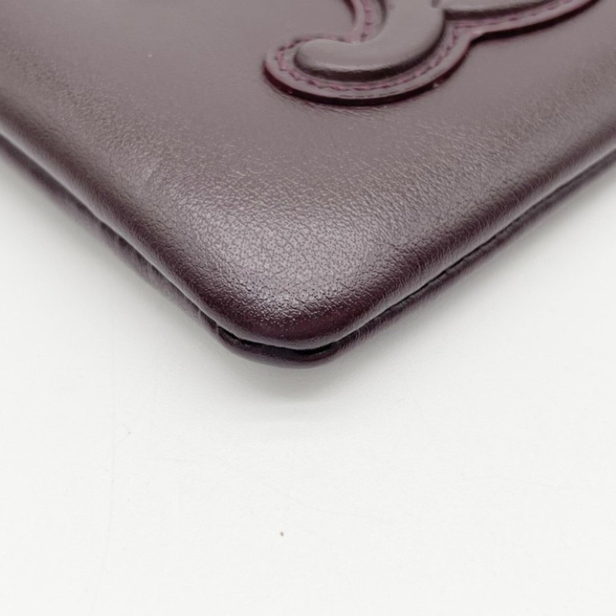 Celine Bordeaux Leather Coin Purse/Coin Case (Pre-Owned)