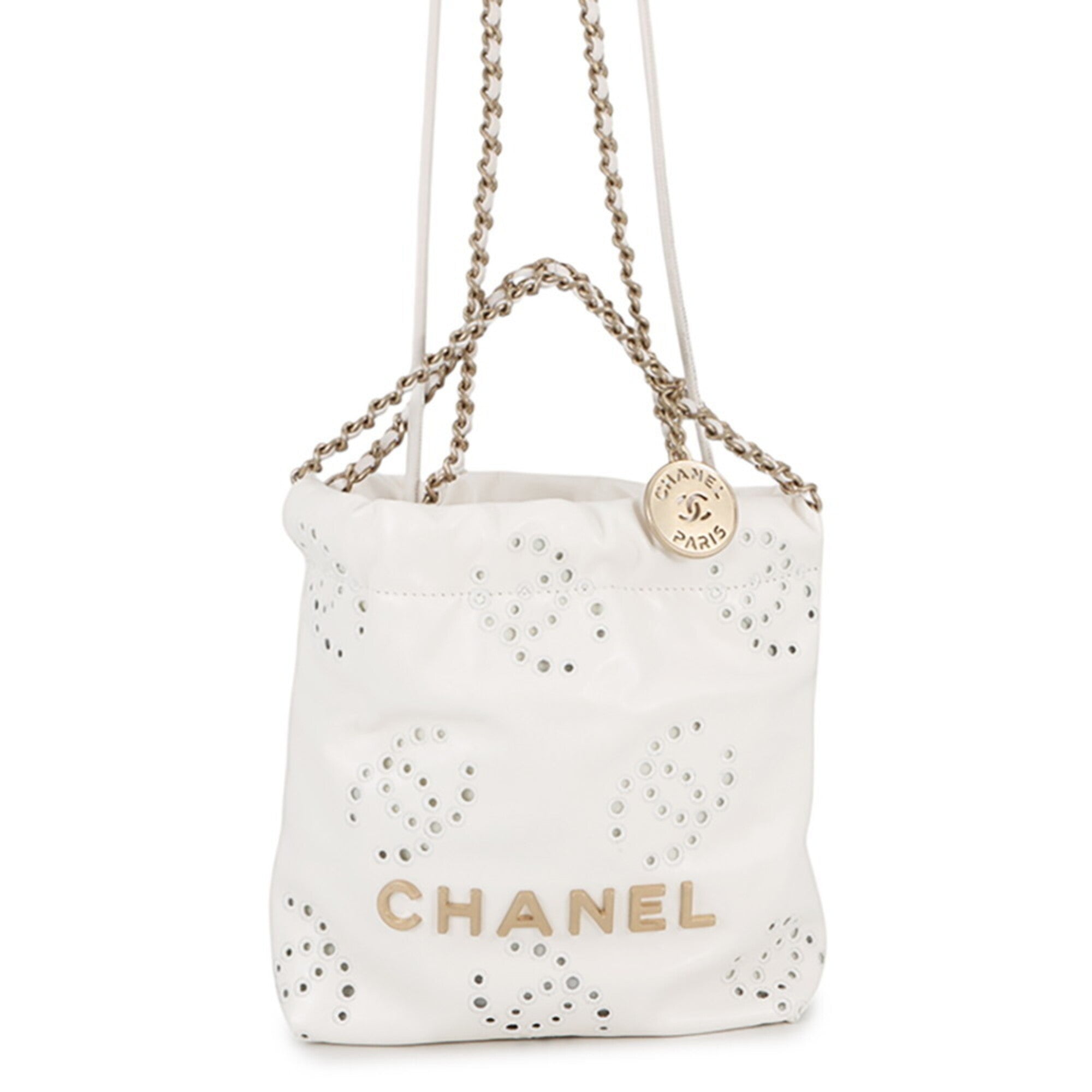 Chanel White Leather Handbag (Pre-Owned)