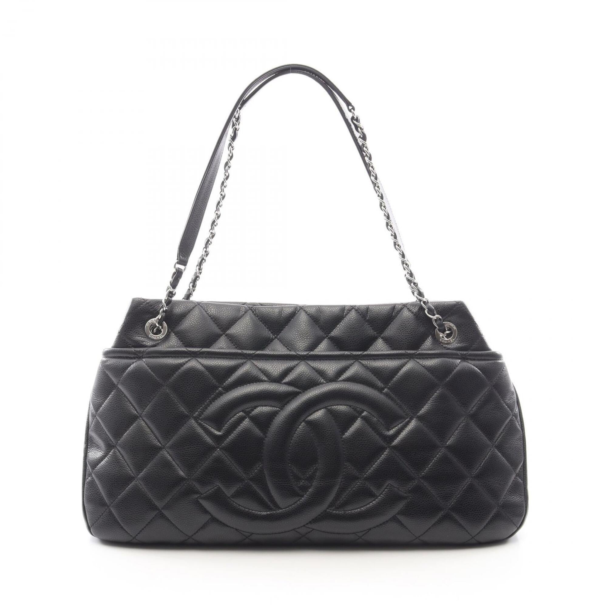 Chanel Black Grained Calfskin Handbag Tote Bag (Pre-Owned)