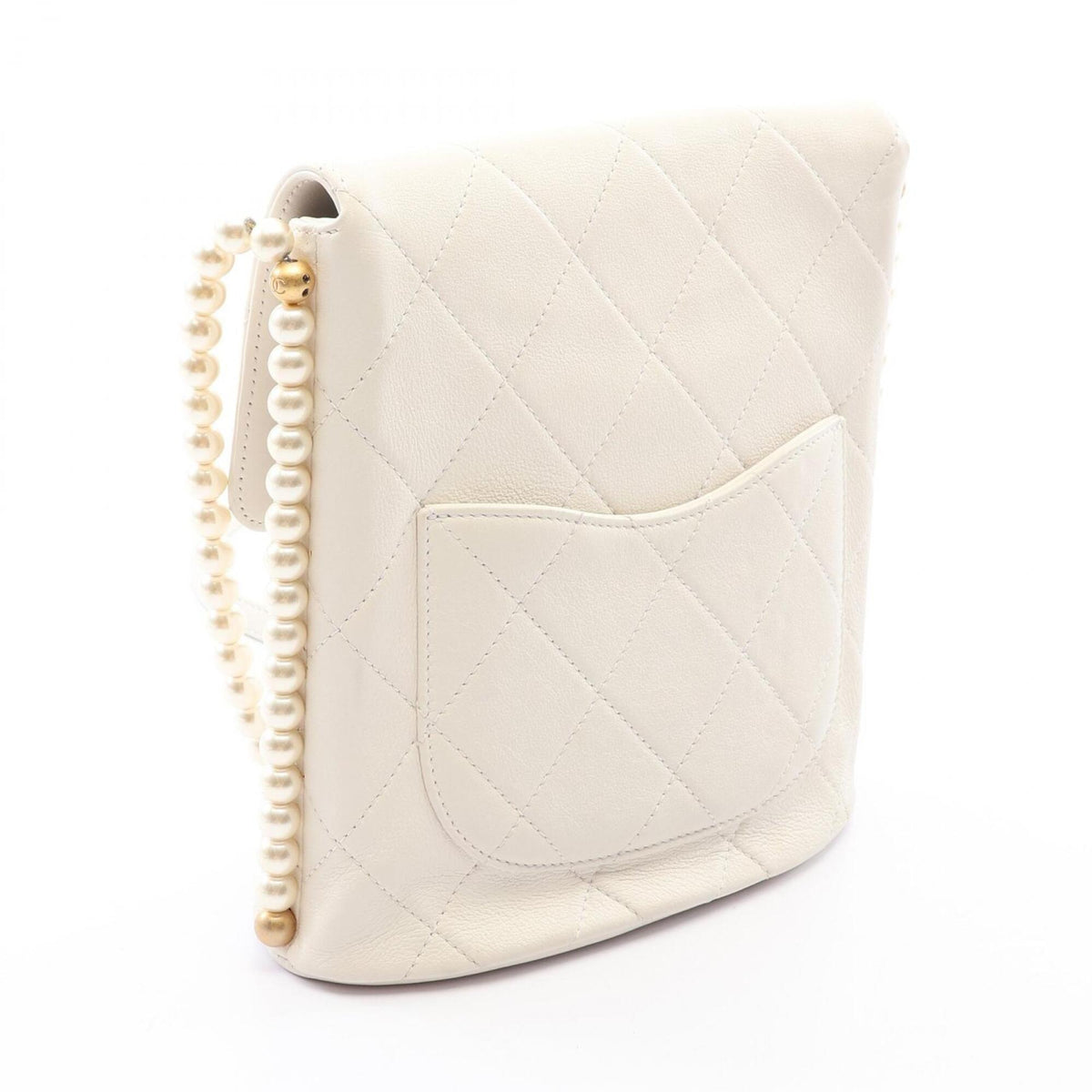 Chanel White Leather Handbag Shoulder Bag (Pre-Owned)