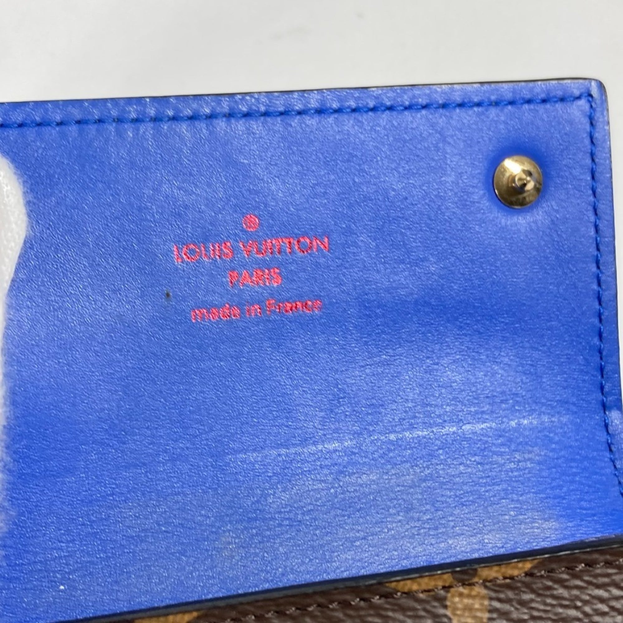 Louis Vuitton Blue Brown Monogram Wallet (Bi-Fold) (Pre-Owned)