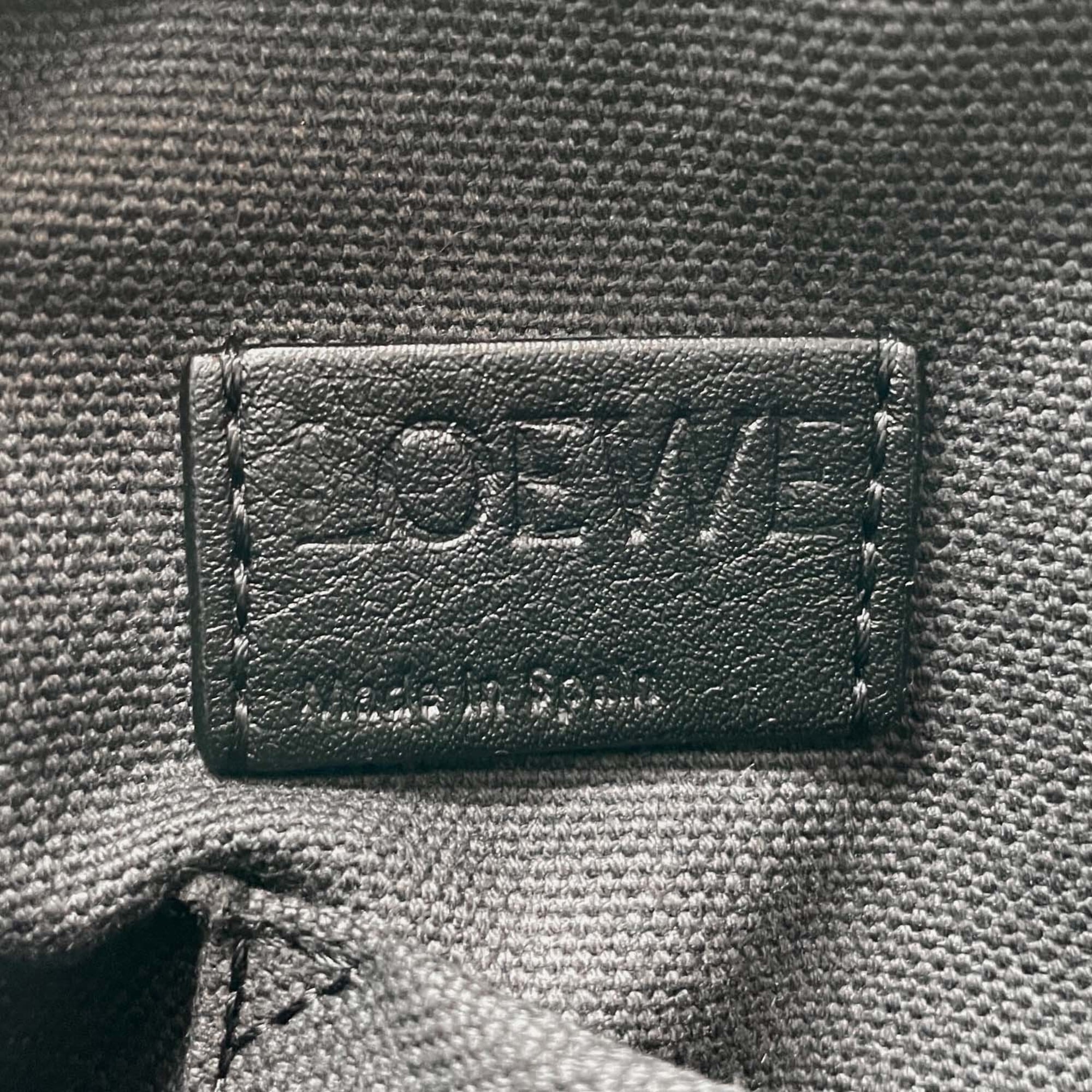 Loewe Black Gray Canvas Leather Messenger Bag Shoulder Bag (Pre-Owned)