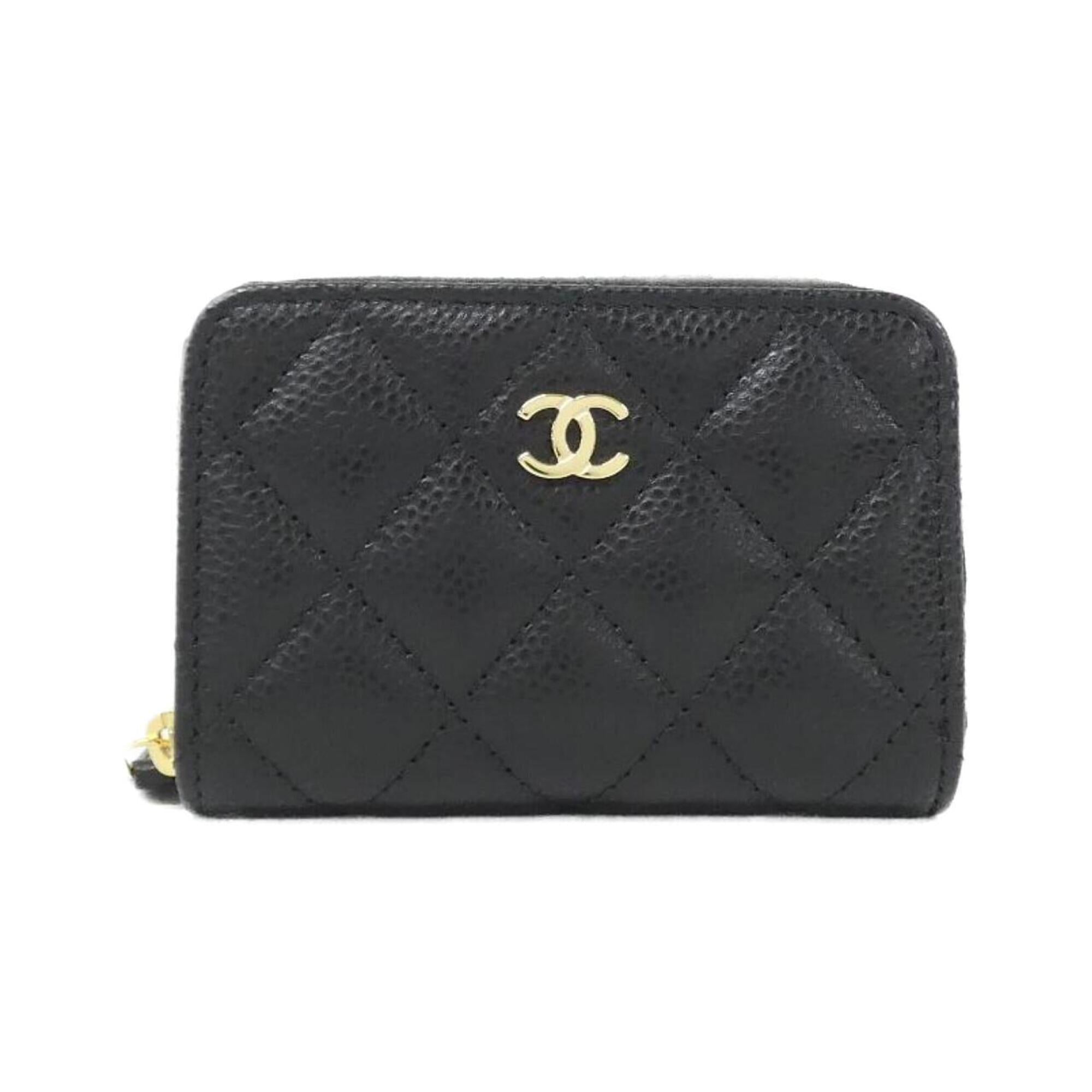 Chanel Black Grained Calfskin Coin Purse/Coin Case (Pre-Owned)