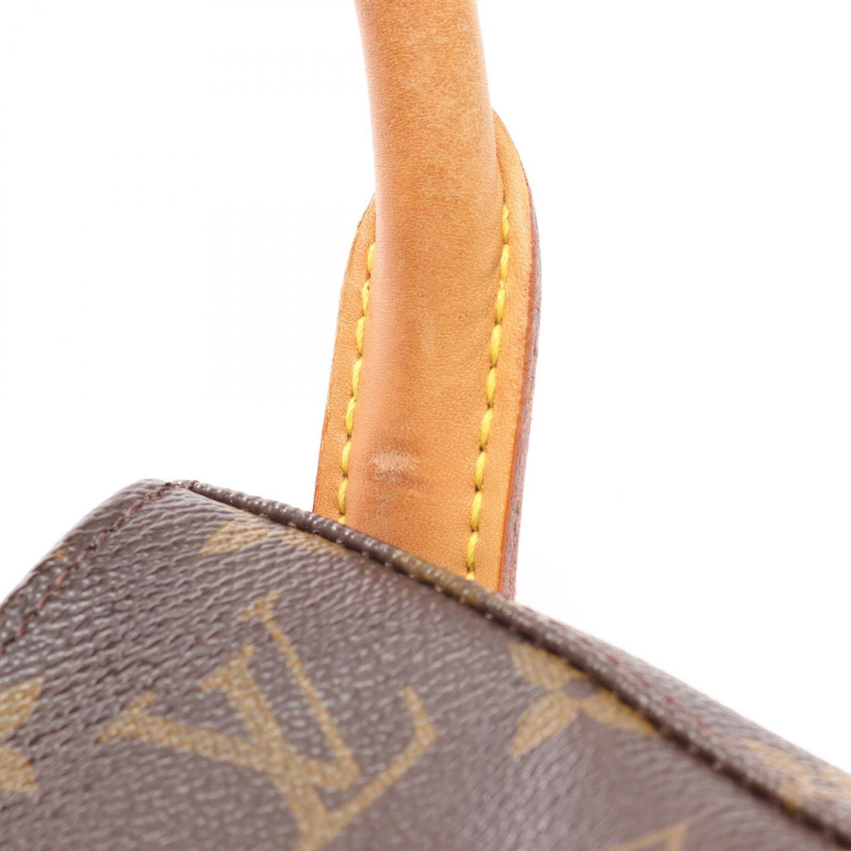 Louis Vuitton Brown Coated Canvas Leather Handbag Shoulder Bag (Pre-Owned)