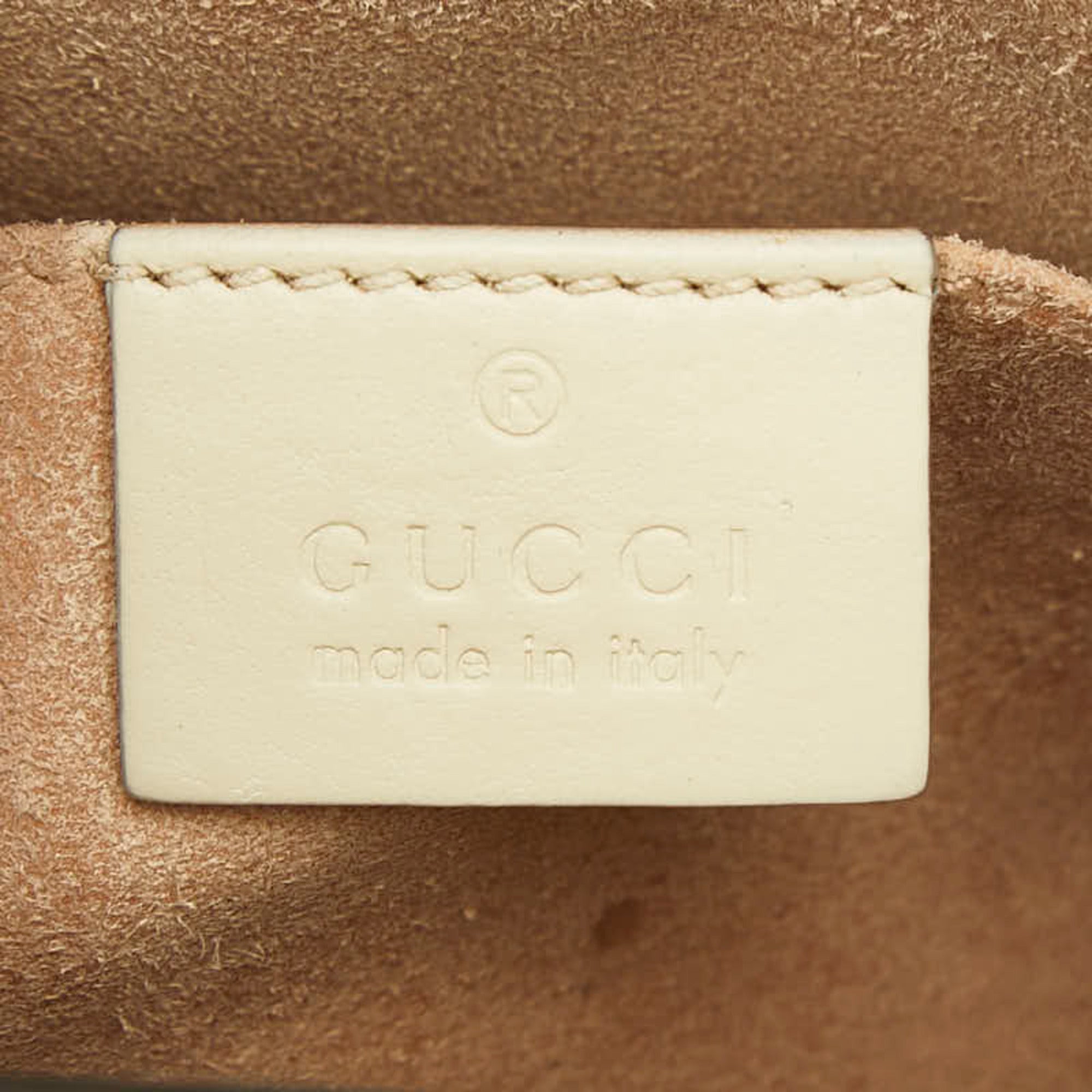 Gucci Beige Ivory Leather Pvc Shoulder Bag (Pre-Owned)