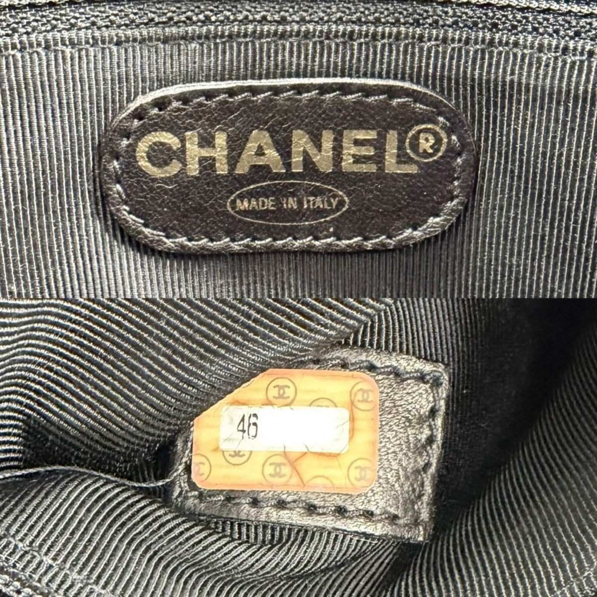 Chanel Black Grained Calfskin Handbag Shoulder Bag (Pre-Owned)