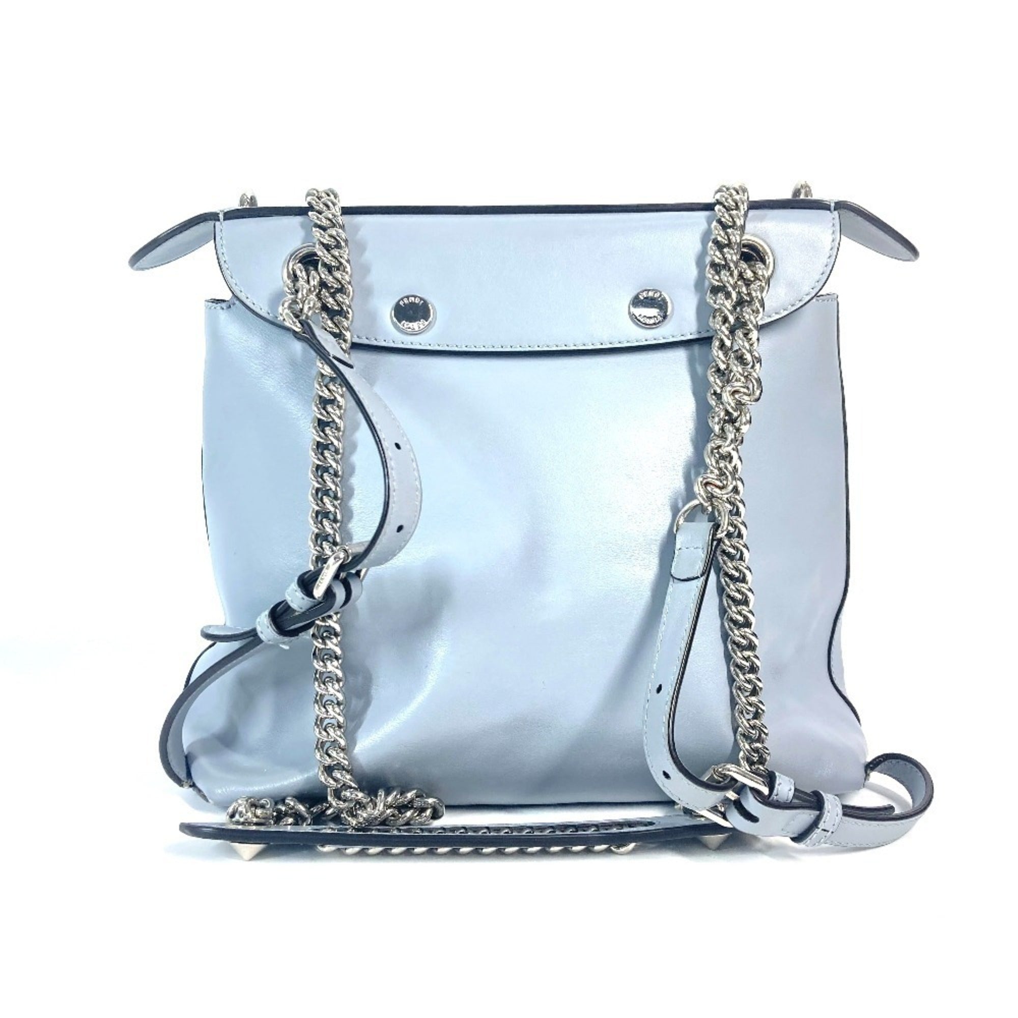 Fendi Blue Leather Backpack (Pre-Owned)