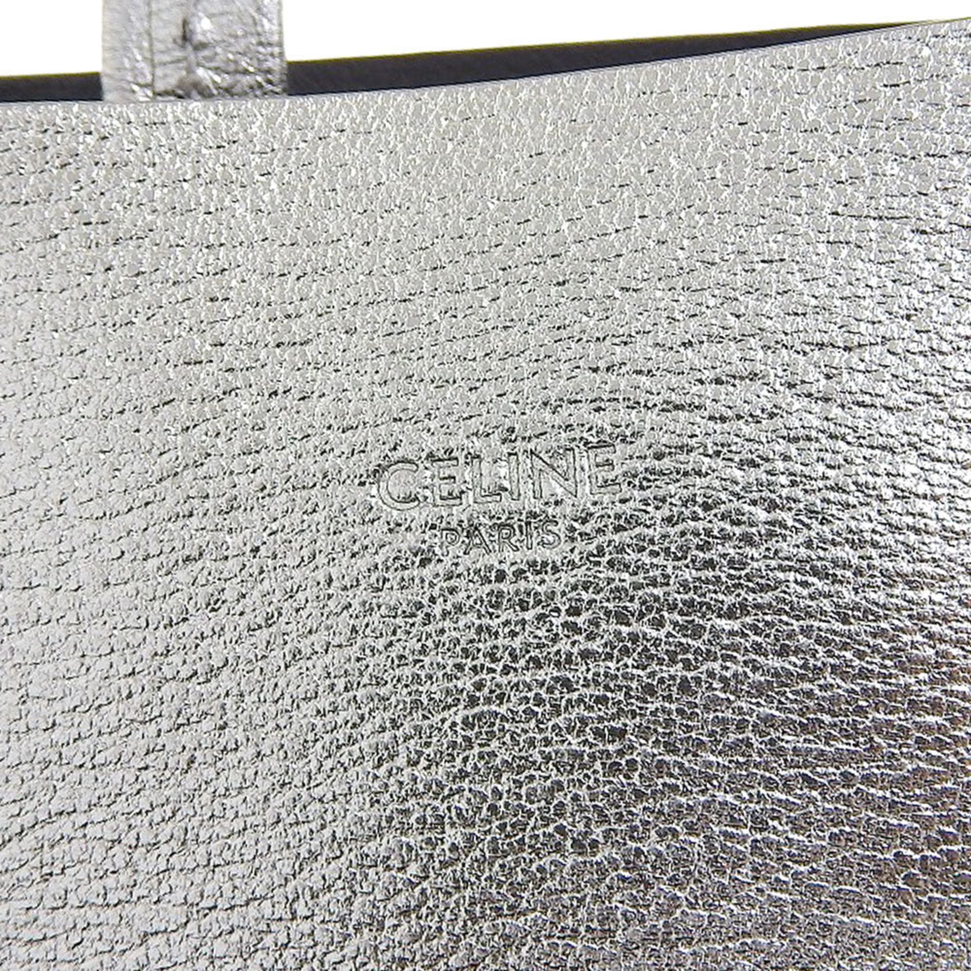 Celine Silver Leather Handbag Shoulder Bag (Pre-Owned)
