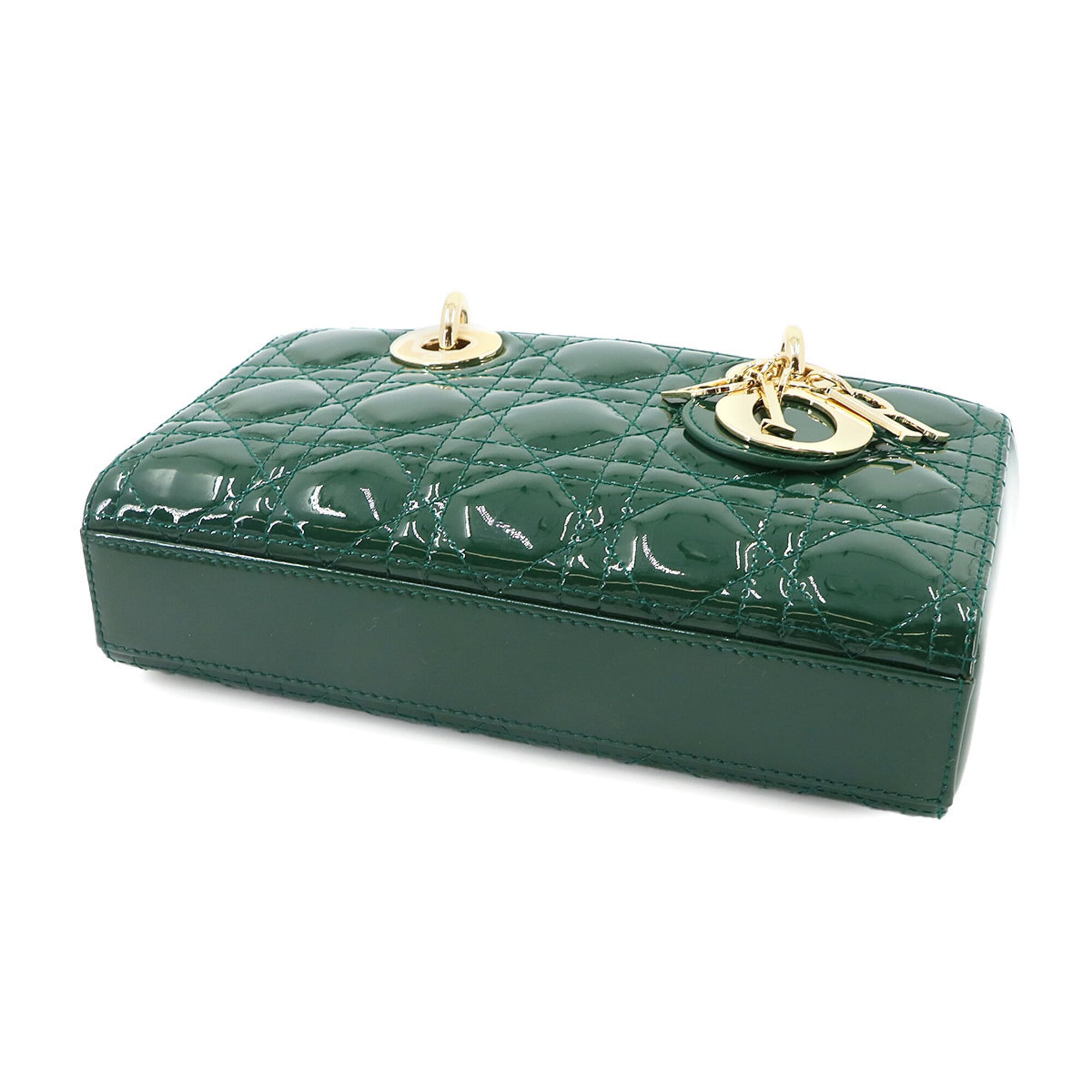 Christian Dior Green Green Patent Leather Handbag (Pre-Owned)