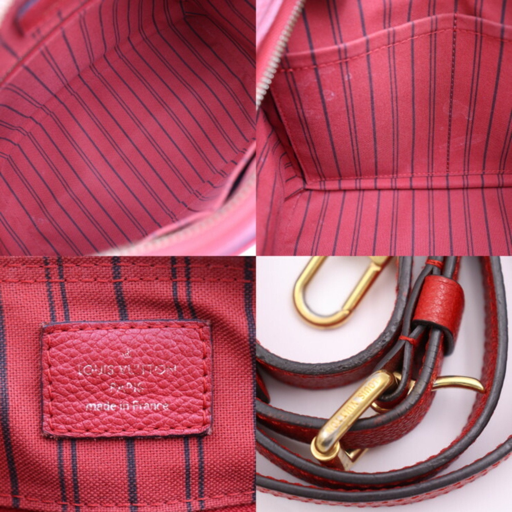 Louis Vuitton Cerise Red Color Leather Handbag Shoulder Bag (Pre-Owned)