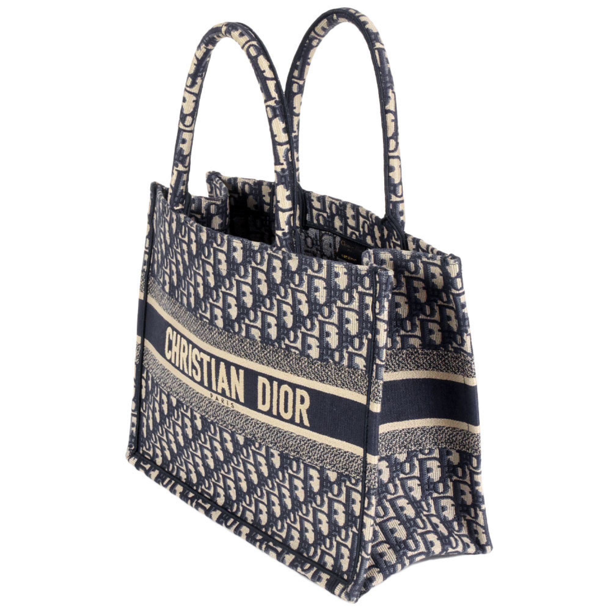 Christian Dior Navy Canvas Handbag Tote Bag (Pre-Owned)