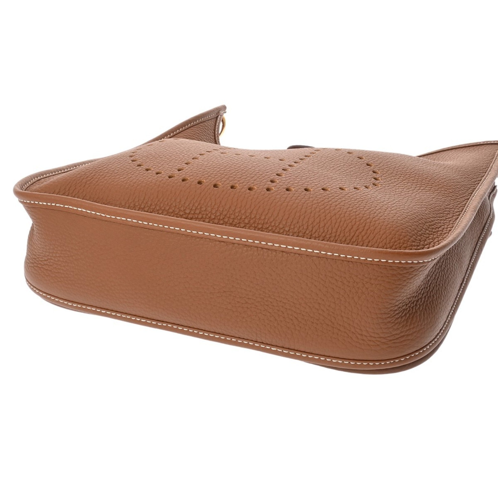 Hermes Gold Taurillon Clemence Leather Shoulder Bag (Pre-Owned)