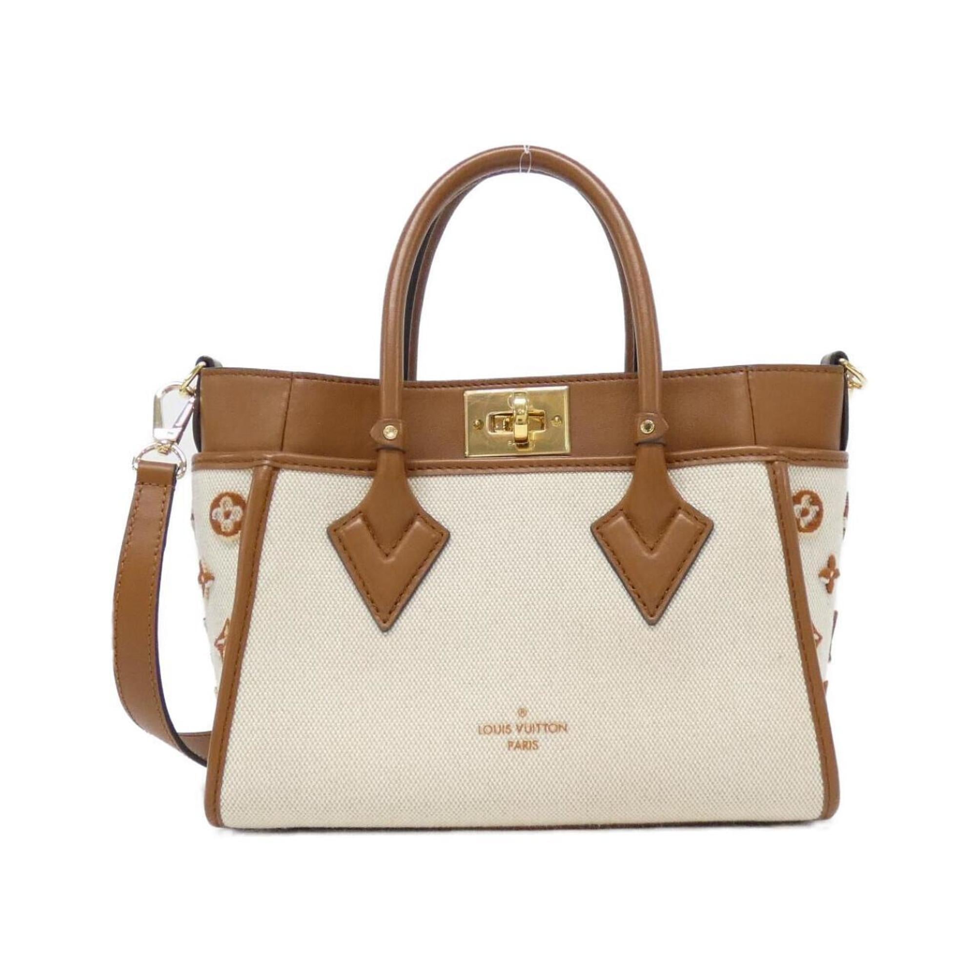 Louis Vuitton Natural Canvas Leather Handbag (Pre-Owned)