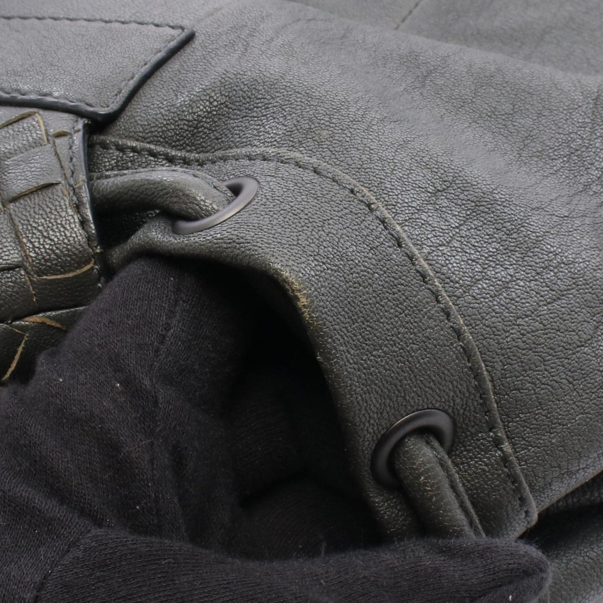 Bottega Veneta Blue Gray Intrecciato Backpack (Pre-Owned)