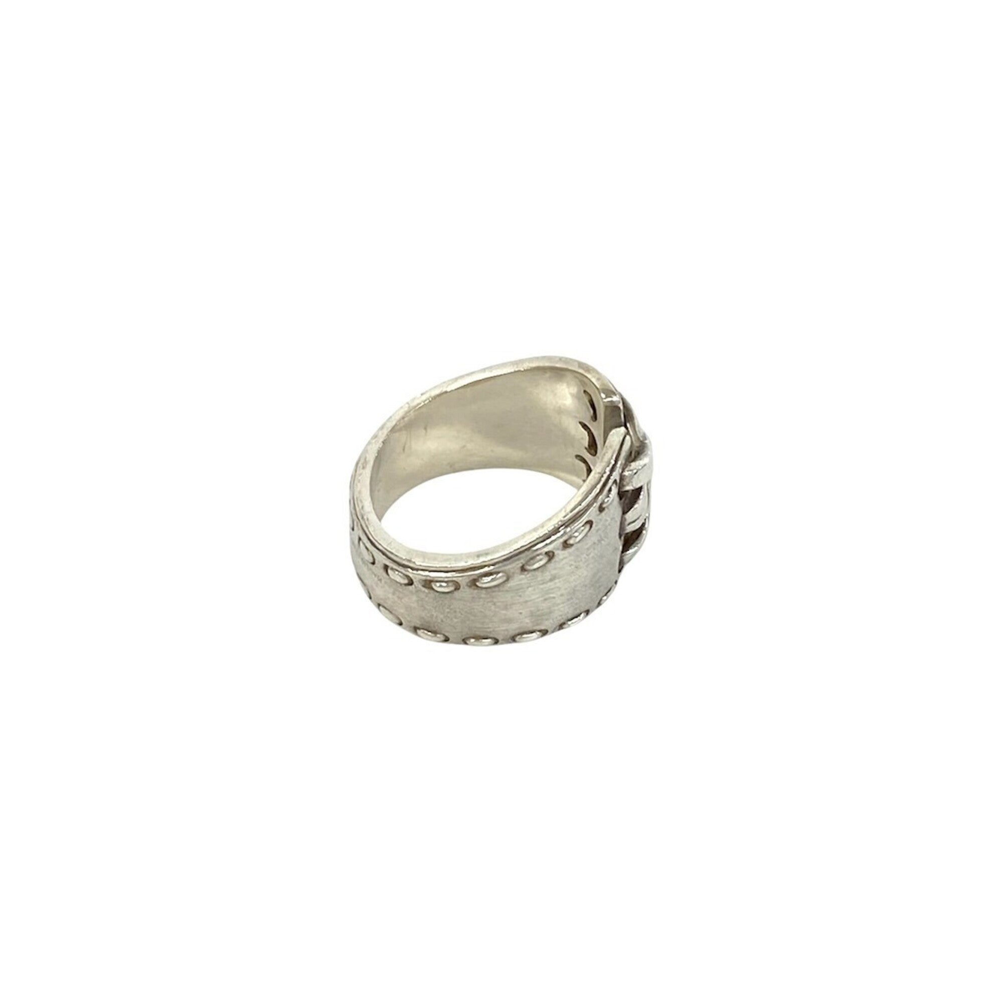 Hermes Silver Silver 925 Band Ring (Pre-Owned)